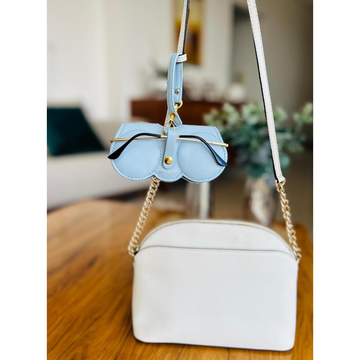 Funda de Gafas BellaChu de Cuero Vegano Acolchada Azul