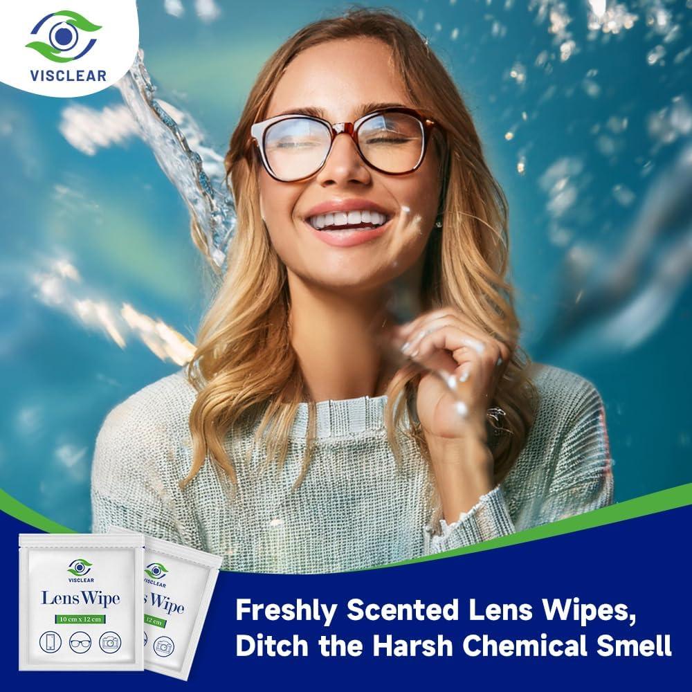 Toallitas para Lentes VisClear 100 Unidades Aroma Océano