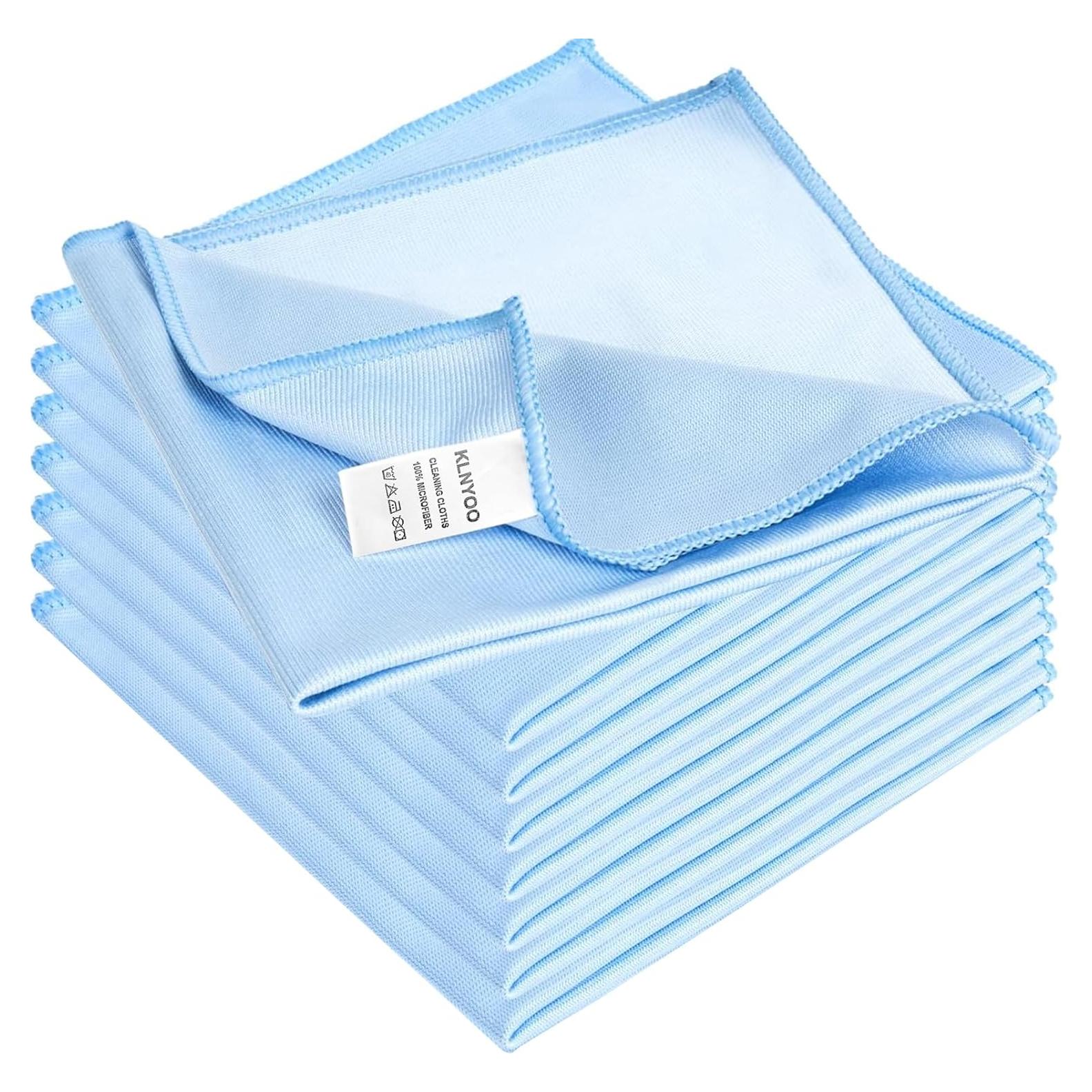 Paños de Limpieza KLNYOO Microfibra 40x40 cm 8 Piezas Azul