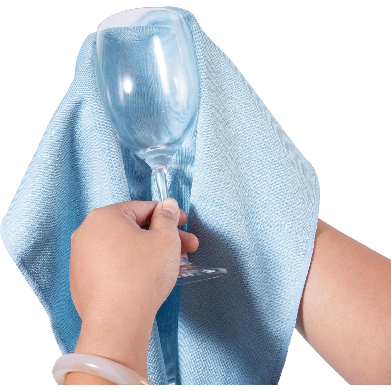 Paños de Limpieza KLNYOO Microfibra 40x40 cm 8 Piezas Azul