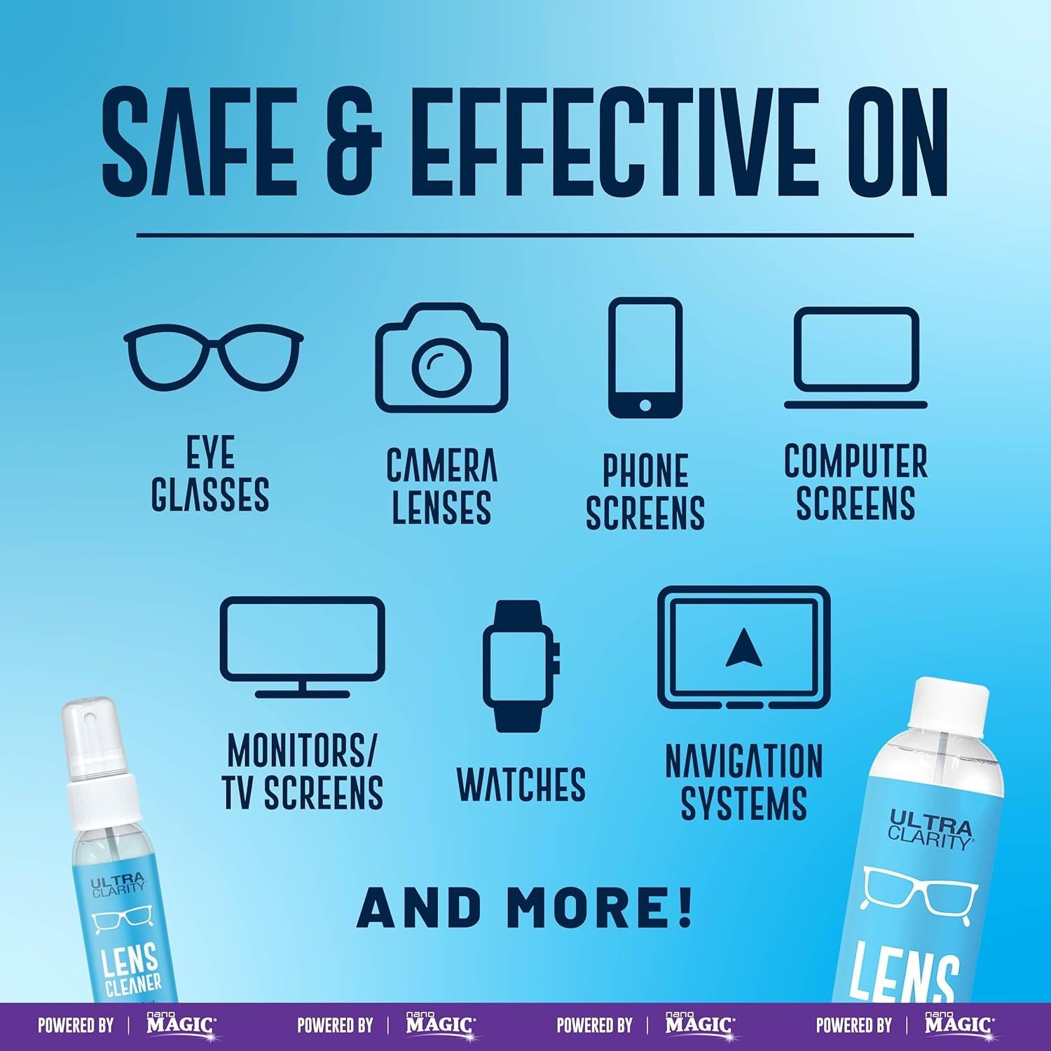 Spray Limpiador de Lentes Ultra Clarity 3 Piezas 210ml