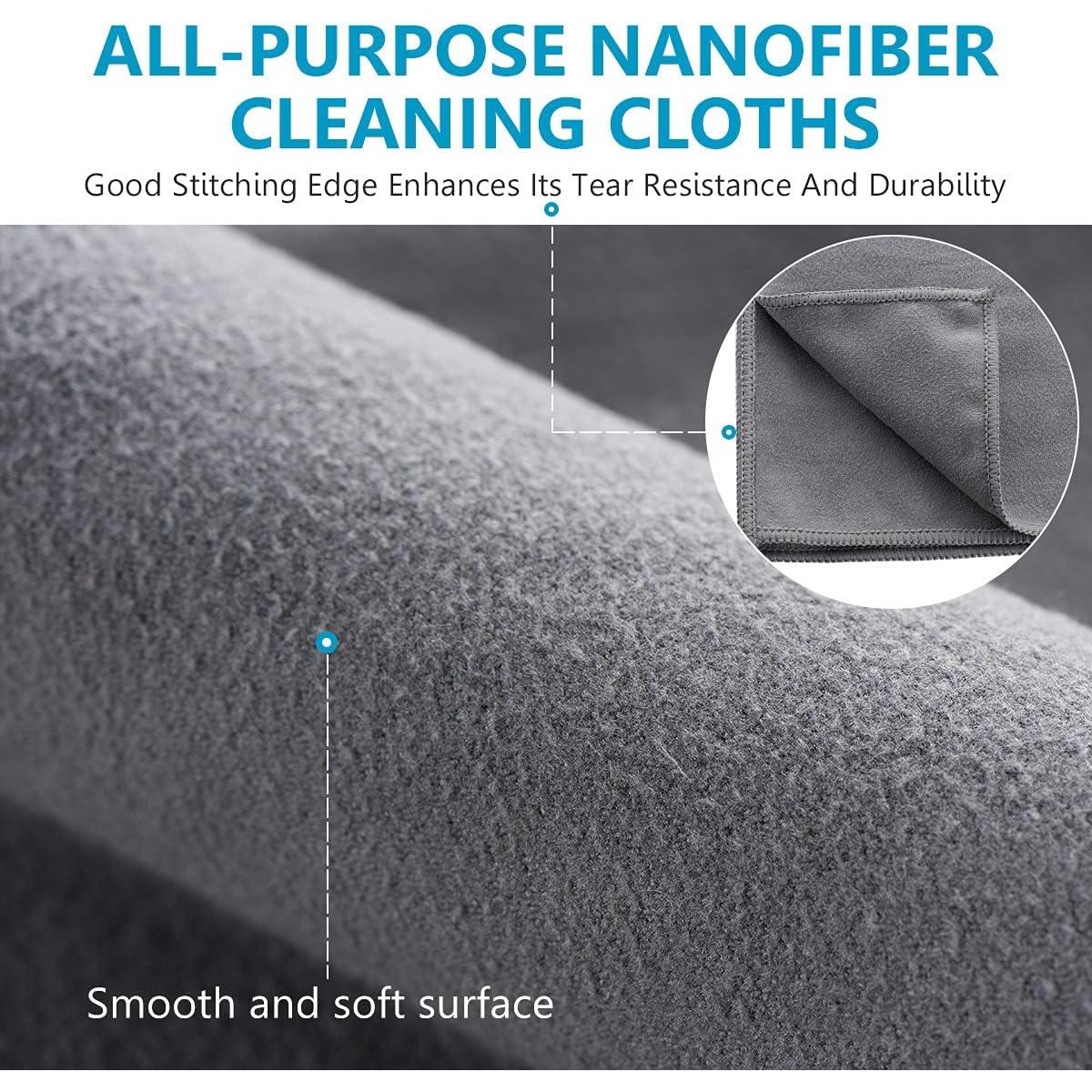 Paquete de 8 paños de microfibra Buwei 30x30 cm gris