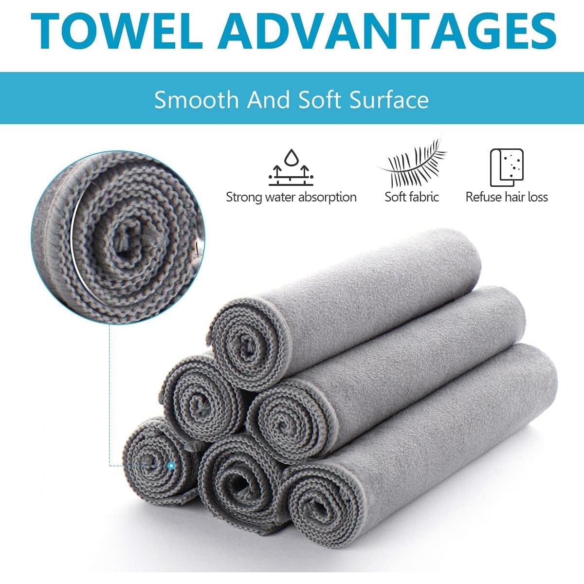 Paquete de 8 paños de microfibra Buwei 30x30 cm gris