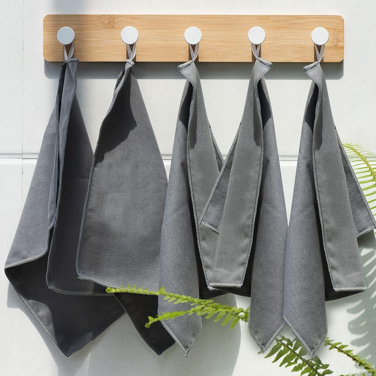 Paquete de 8 paños de microfibra Buwei 30x30 cm gris