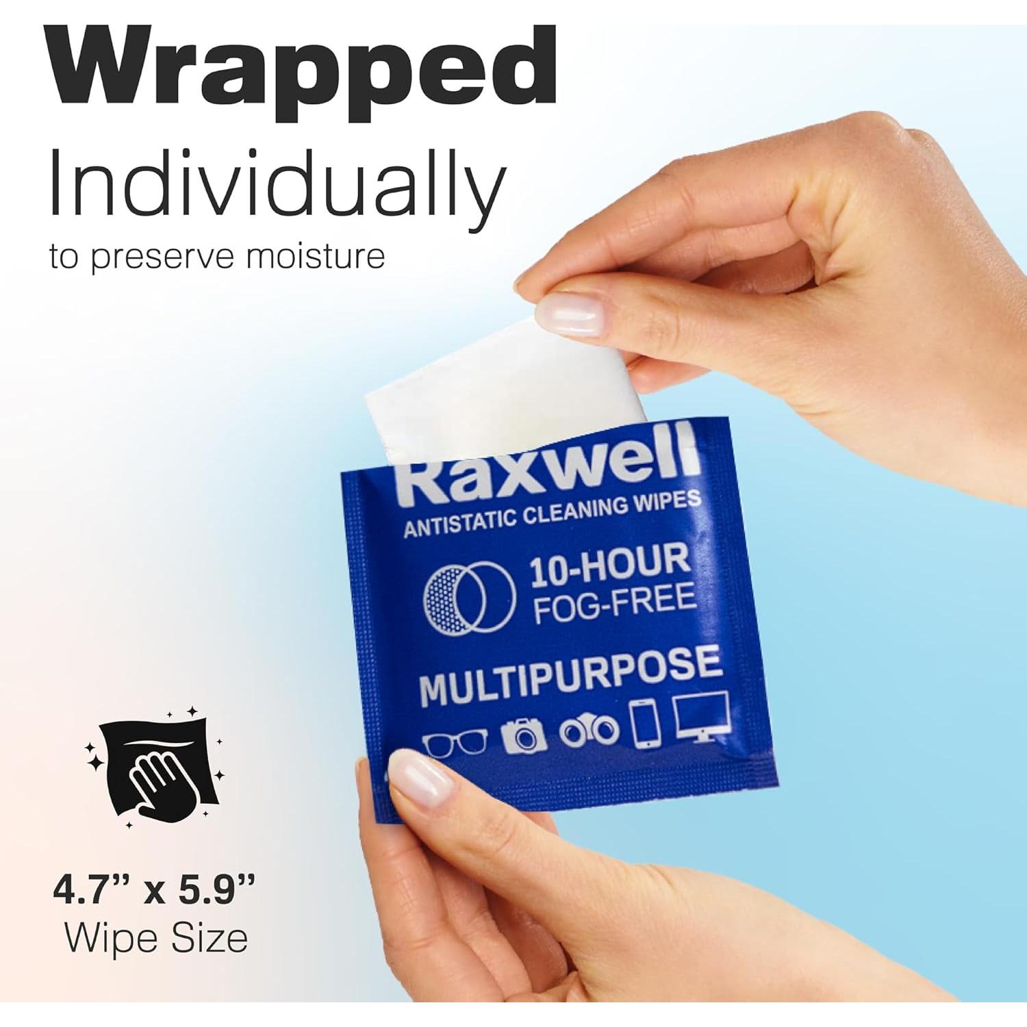 Toallitas Antivaho Raxwell 200 Unidades para Gafas y Pantallas