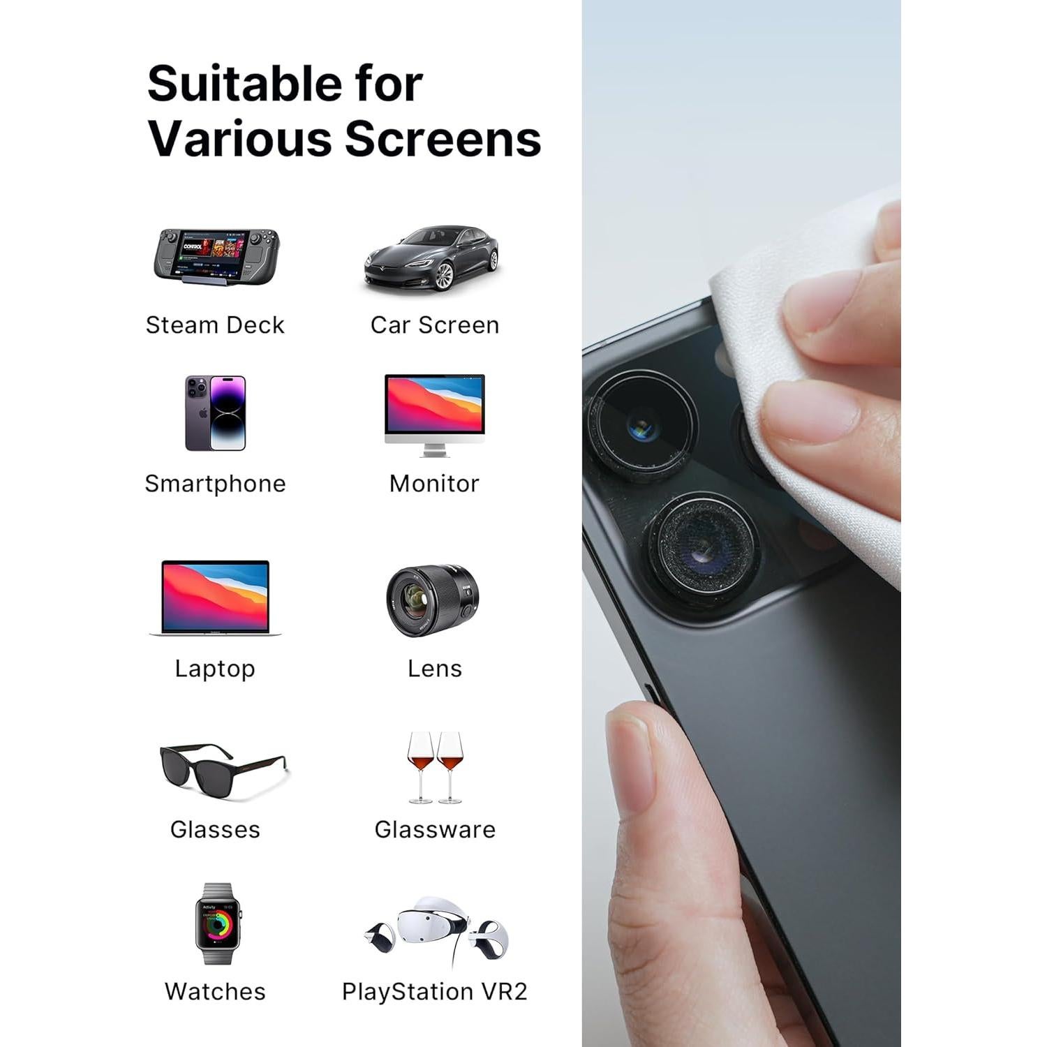 Paño de Microfibra JSAUX 100 Piezas Limpieza Segura