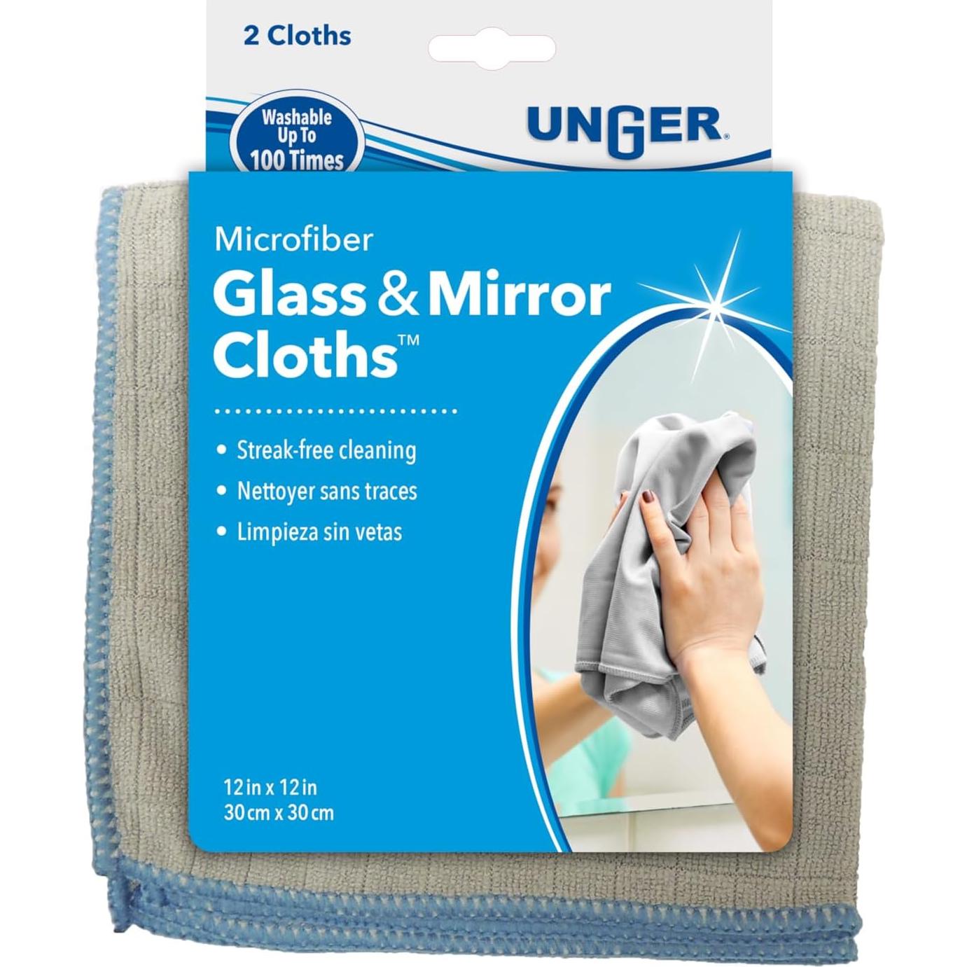 Paños de Microfibra Unger para Vidrio y Espejo 30x30 cm