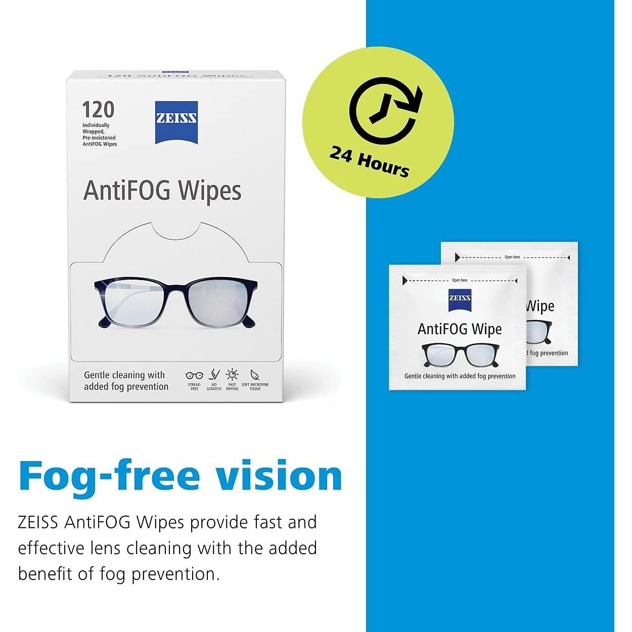 Toallitas Antiempañantes ZEISS 120 Unidades Efectivas