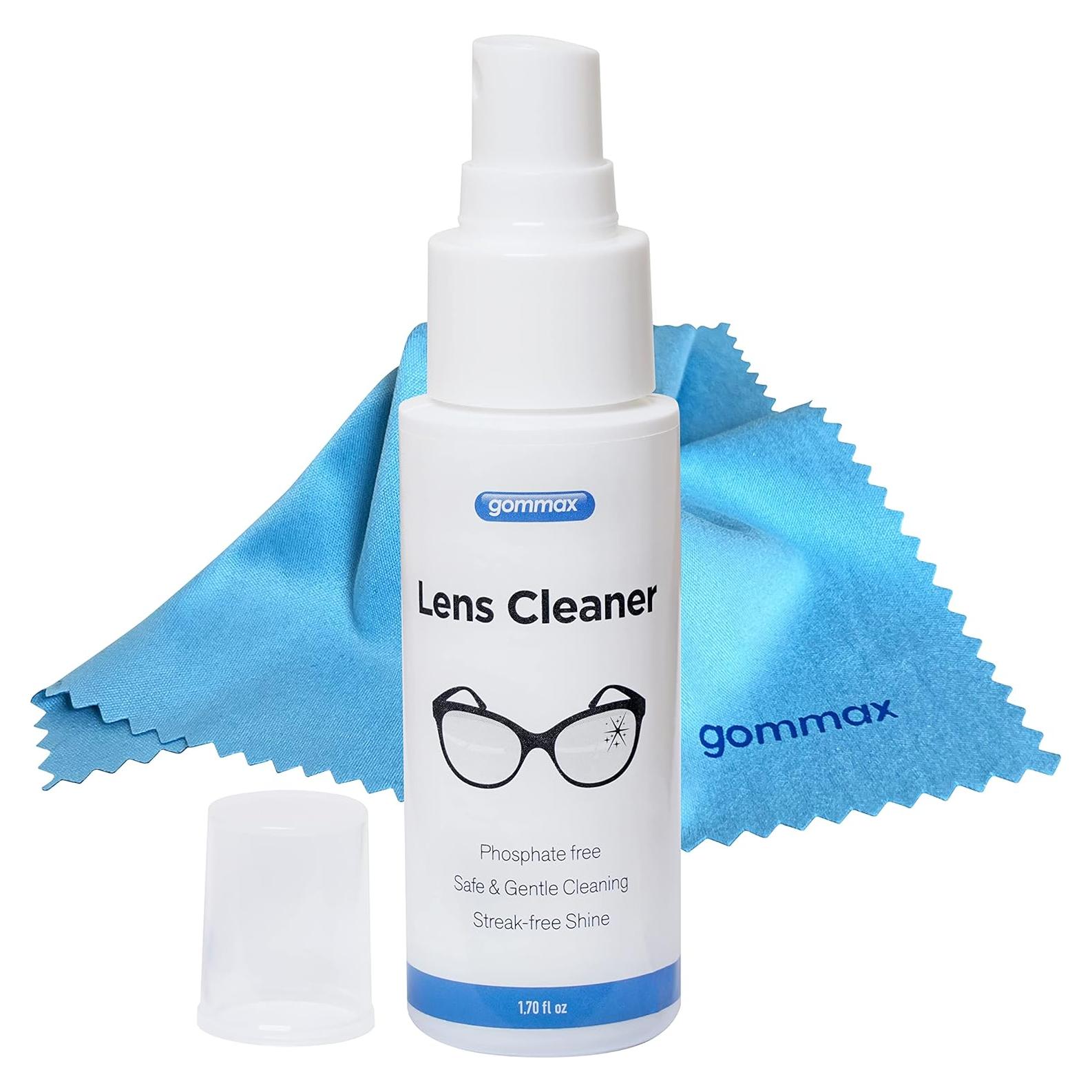 Kit de limpieza de gafas GOMMAX con paño y spray 50 ml