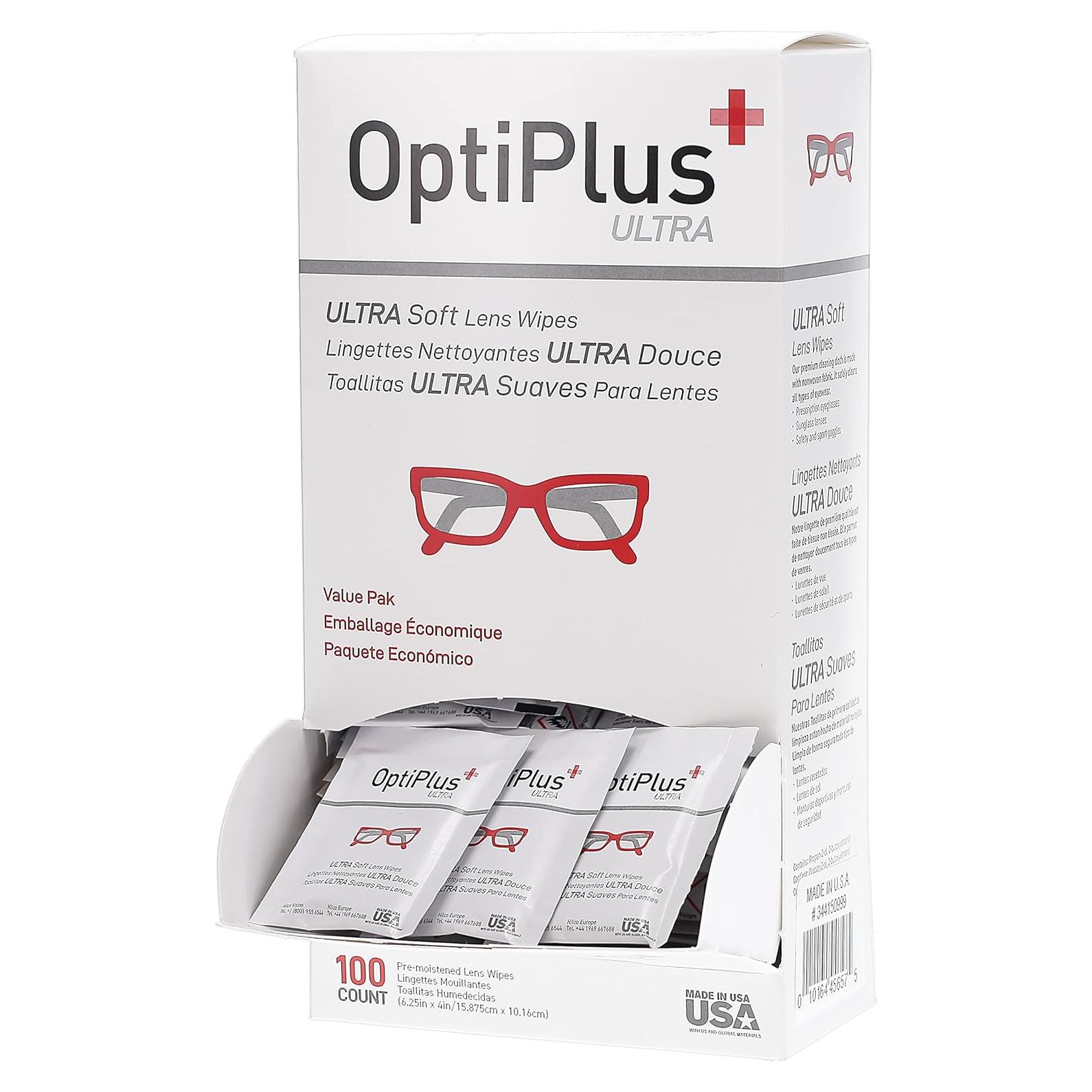 Paños de Lente OptiPlus Ultrasoft 100 Prehumedecidos