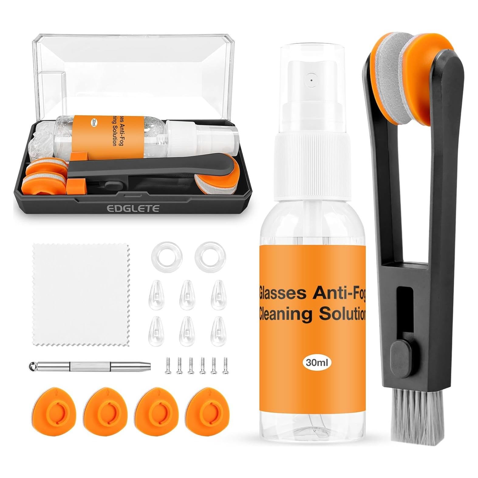 Kit de limpieza y reparación de gafas Edglete con estuche