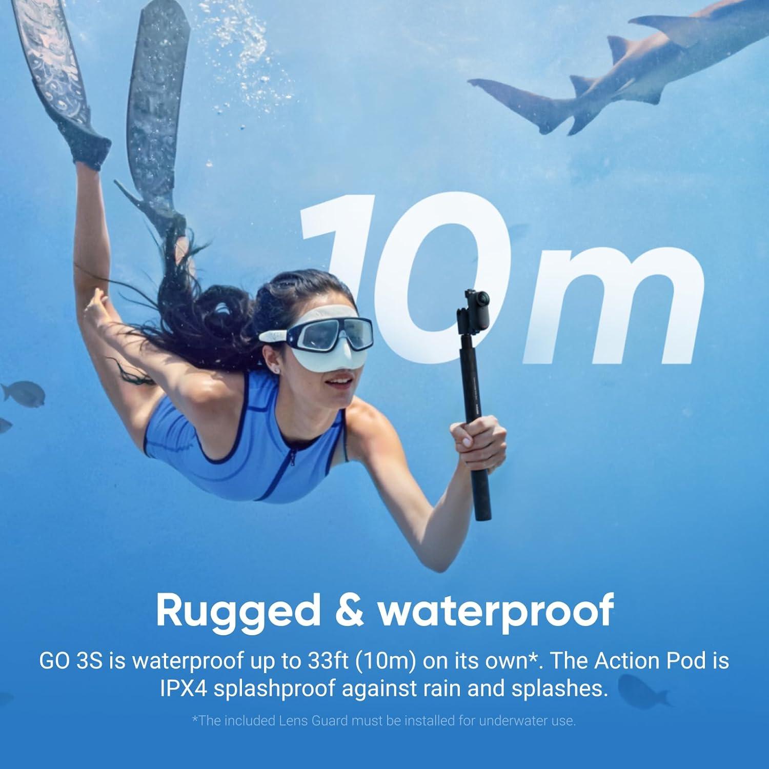 Cámara de Vlogging Insta360 GO 3S 128GB Negra 4K Impermeable