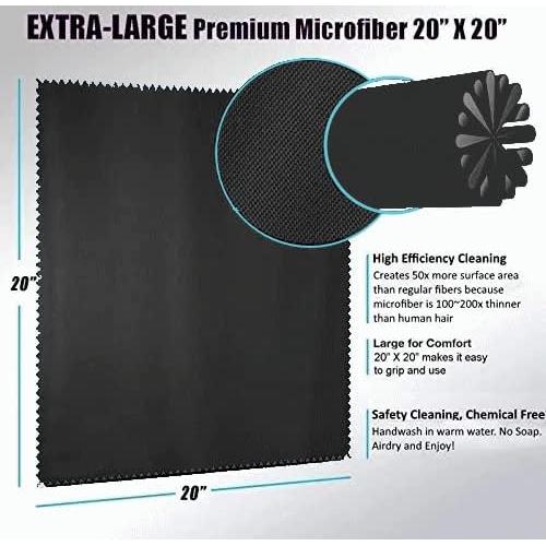 Paño de limpieza microfibra JOS 50x50cm negro para pantallas