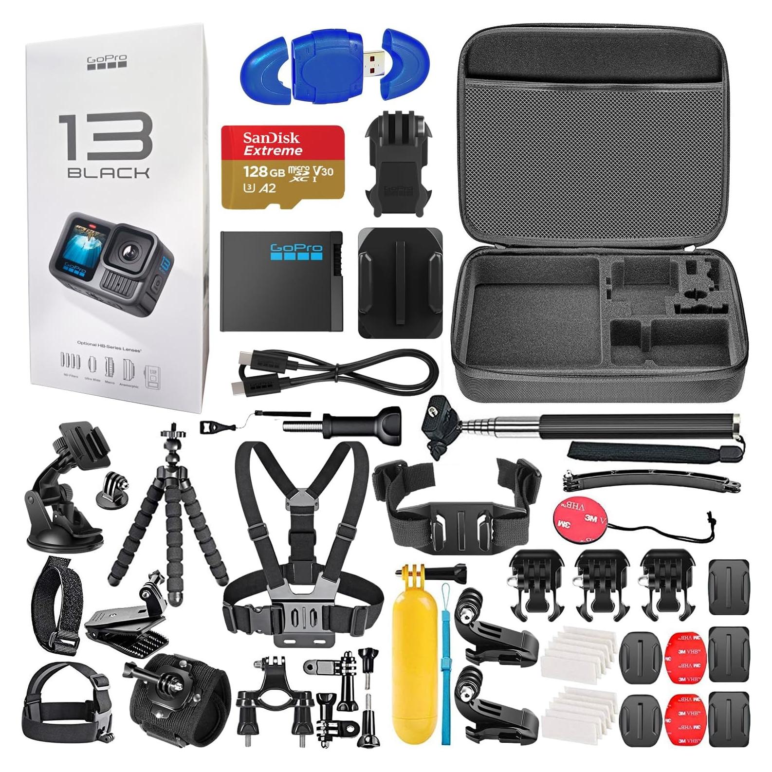 Cámara de Acción GoPro HERO13 Negra 5.3K 27MP + Accesorios