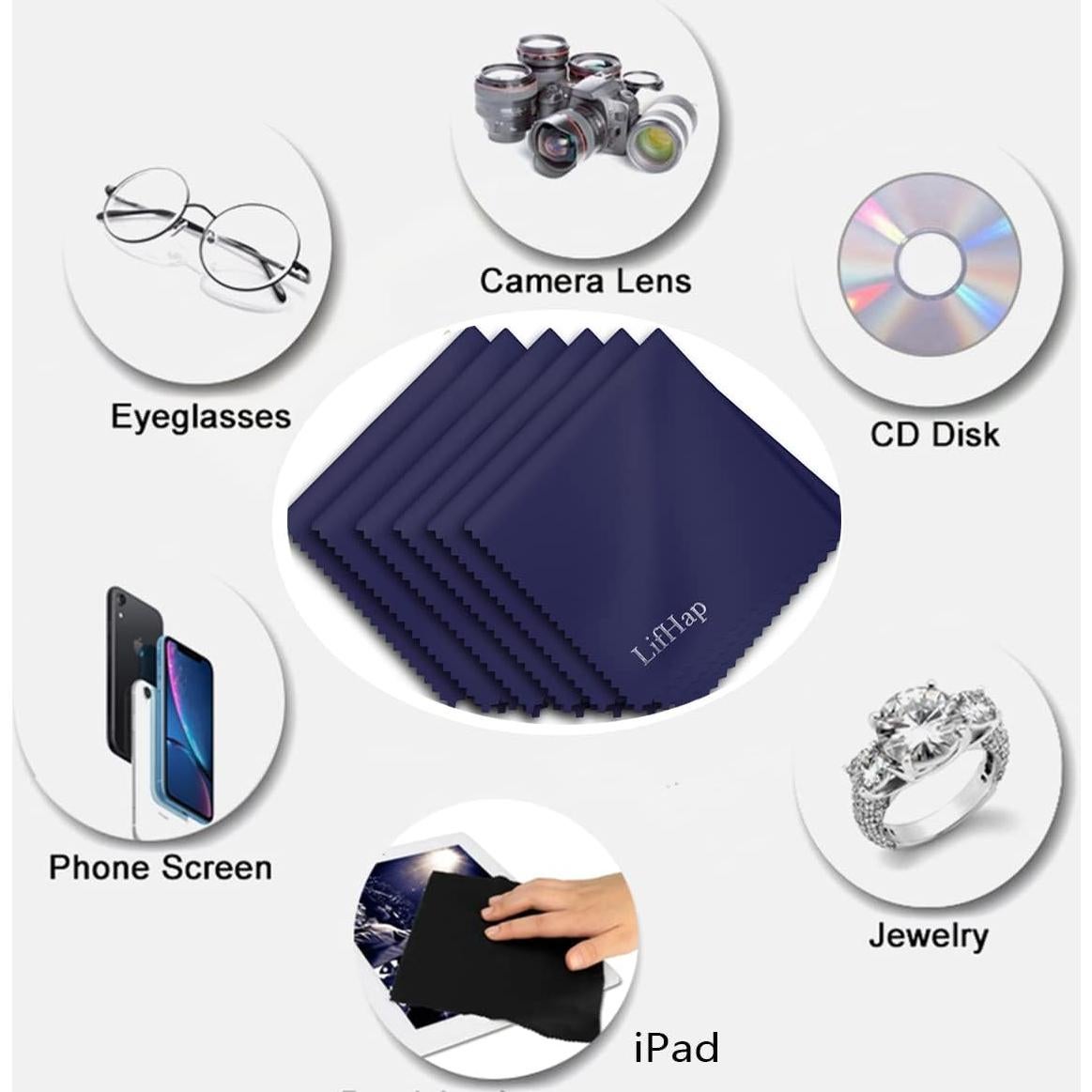 Paños de limpieza microfibra 30x30 cm 6 piezas para gafas