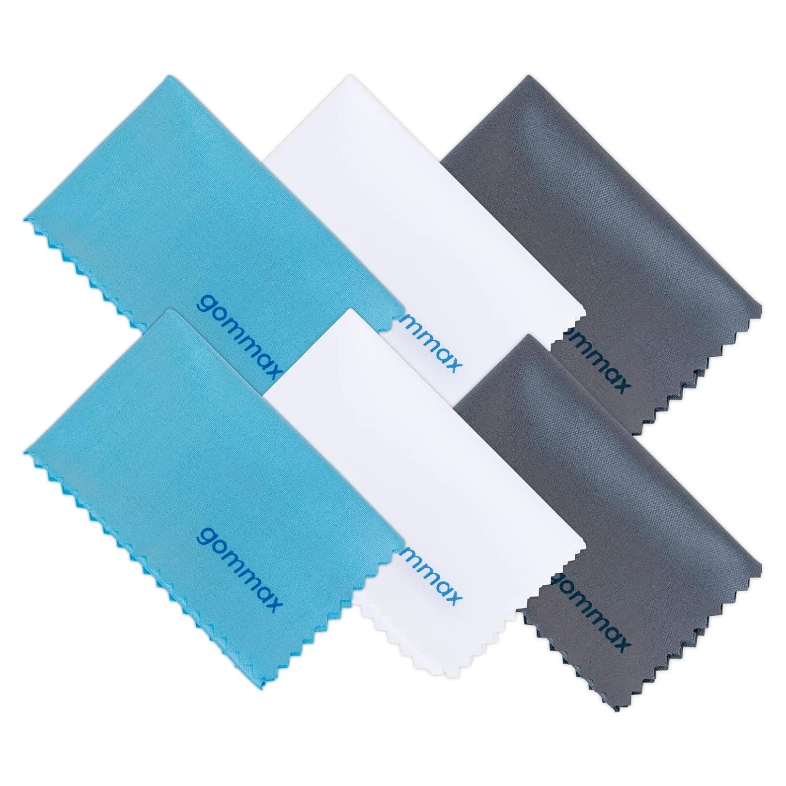 Paquete de 6 paños de microfibra Gommax 15x18 cm para lentes