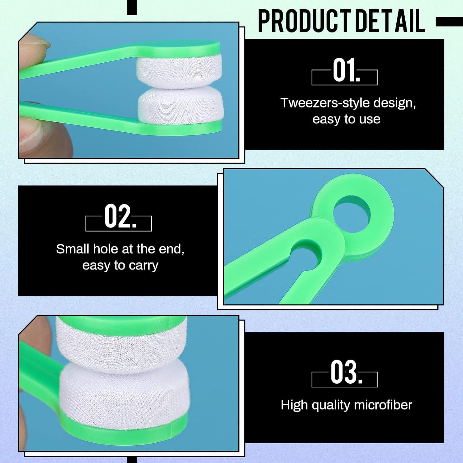 Limpiadores de Gafas Konohan 40 Pcs Microfibra Clip