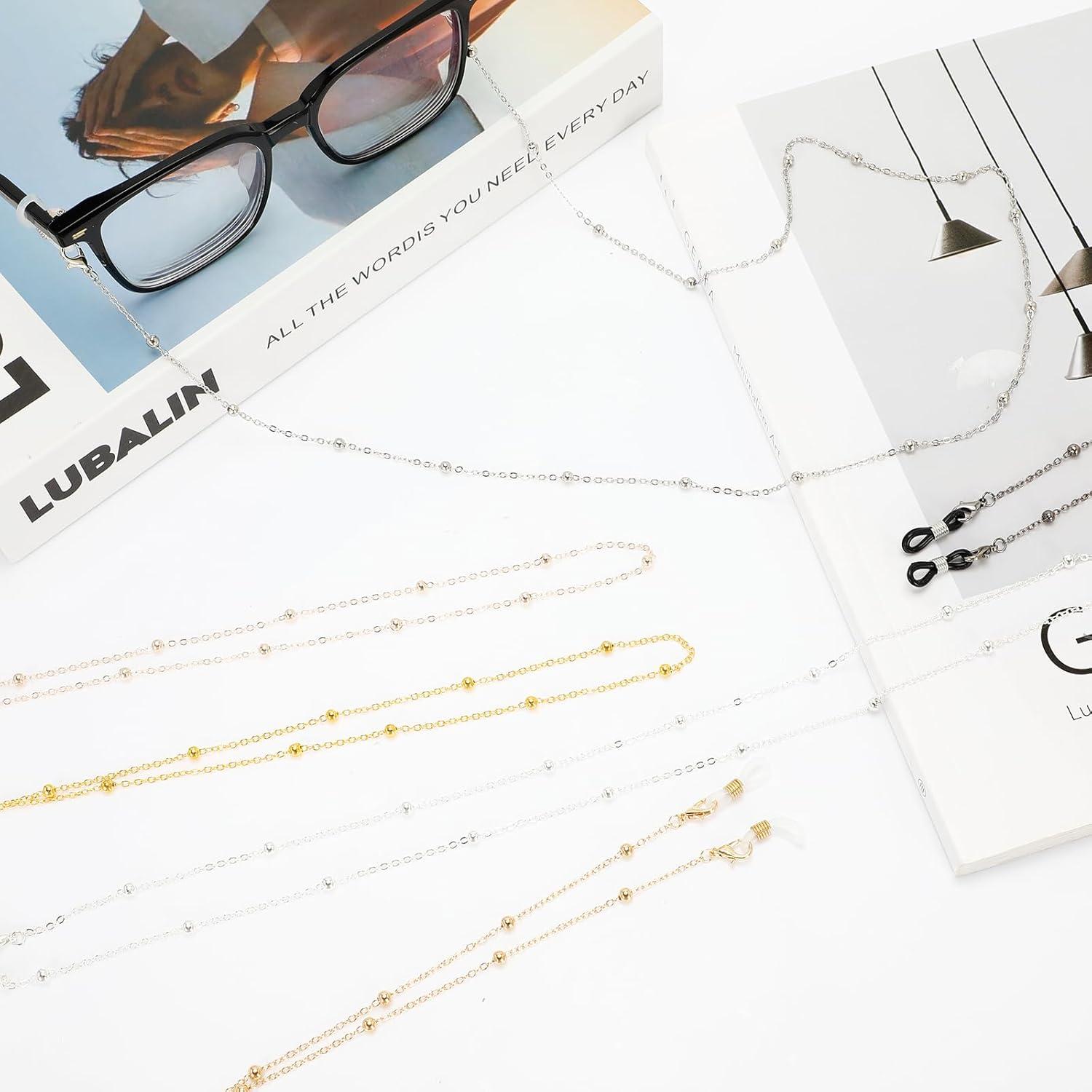 Cadena de Gafas de Moda 6 Piezas Unisex - Plata/Oro/Rosa