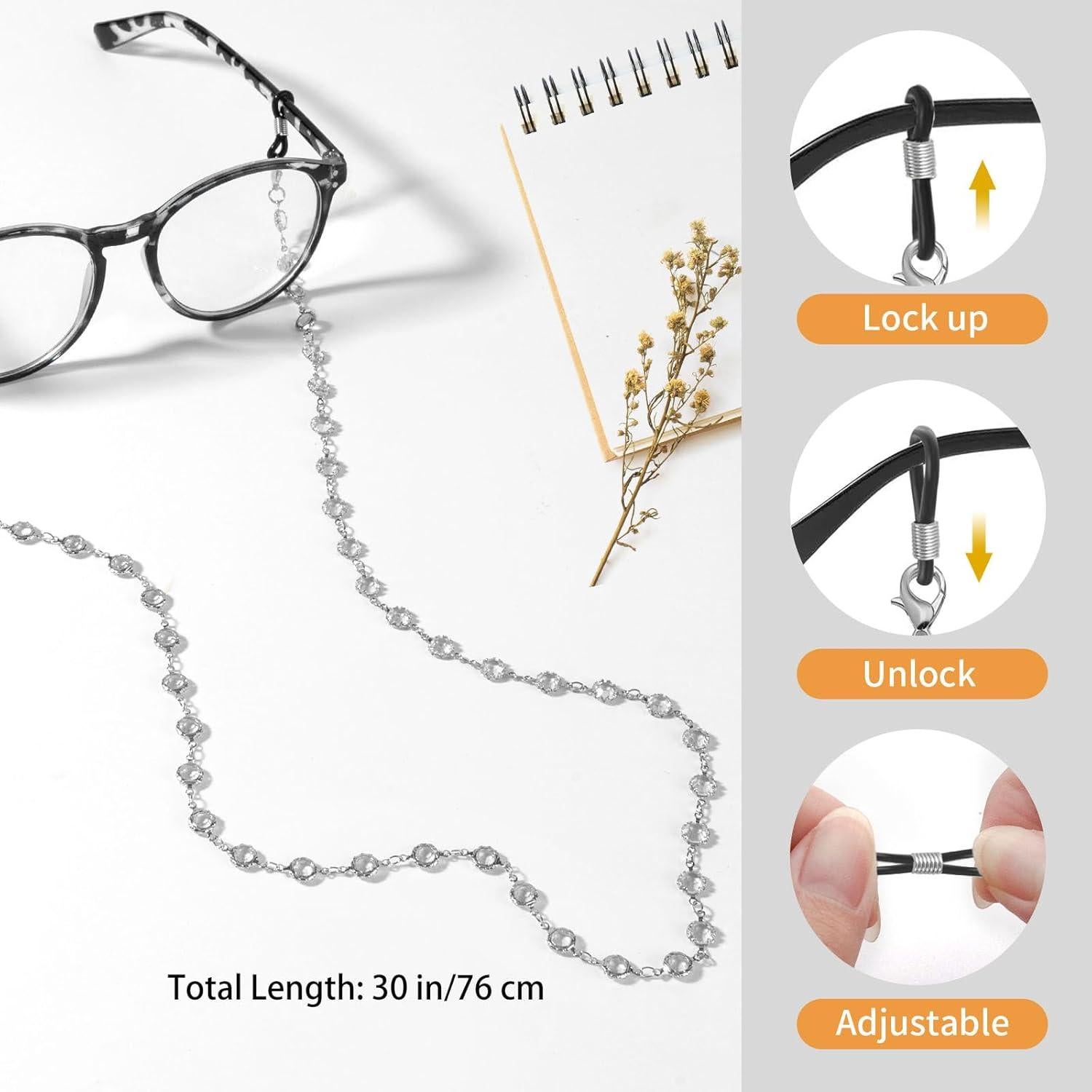 Cadena de Gafas BILIONE Plata 76 cm para Mujeres y Niñas