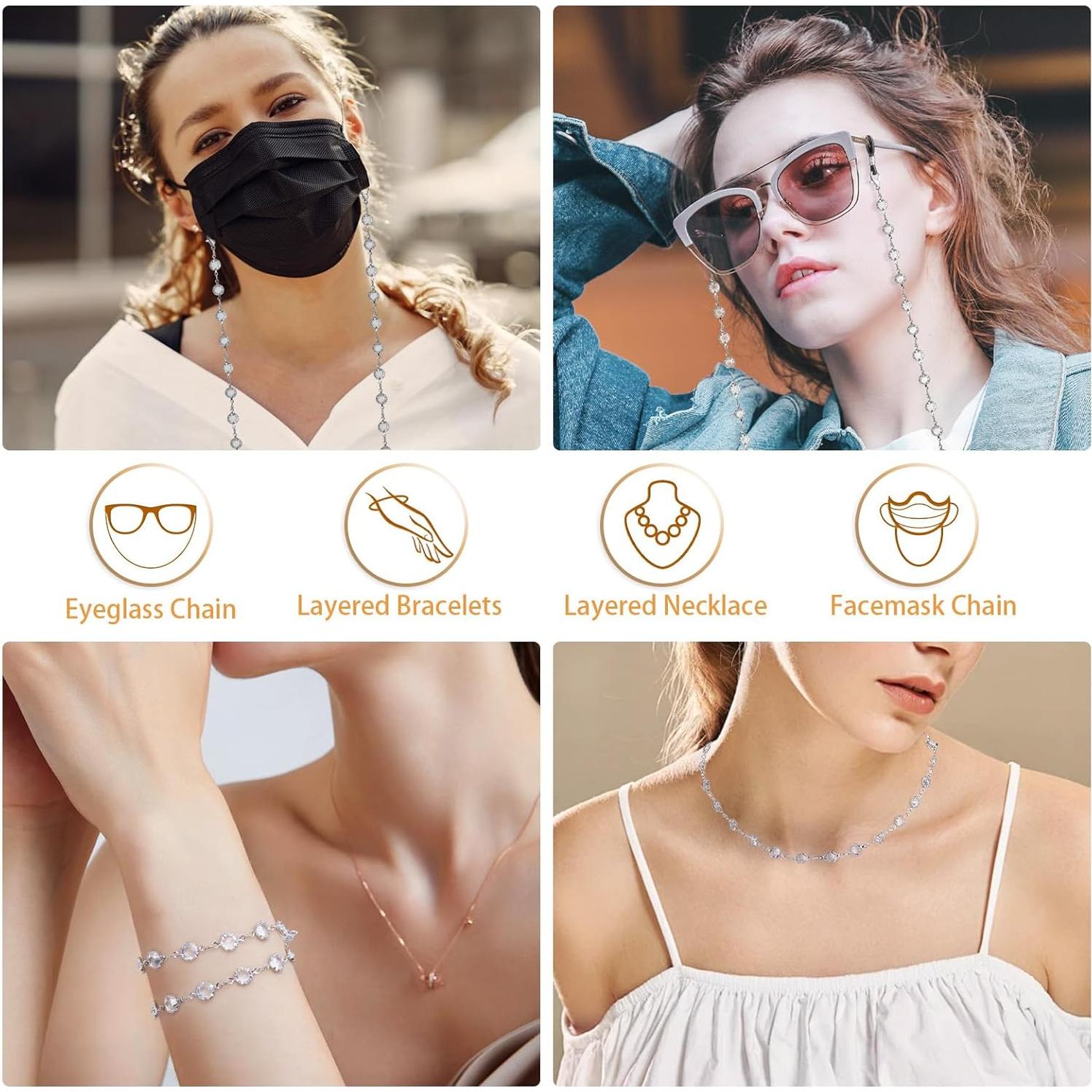 Cadena de Gafas BILIONE Plata 76 cm para Mujeres y Niñas