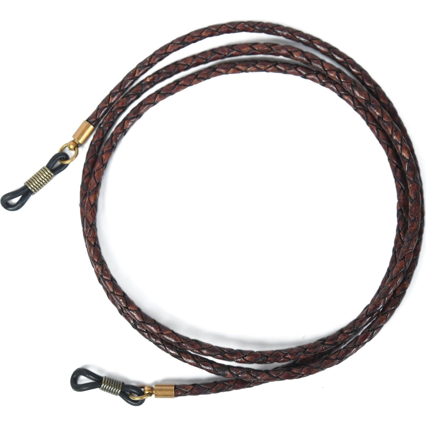 Correa de Gafas GENIQUE de Cuero Genuino 81 cm Marrón