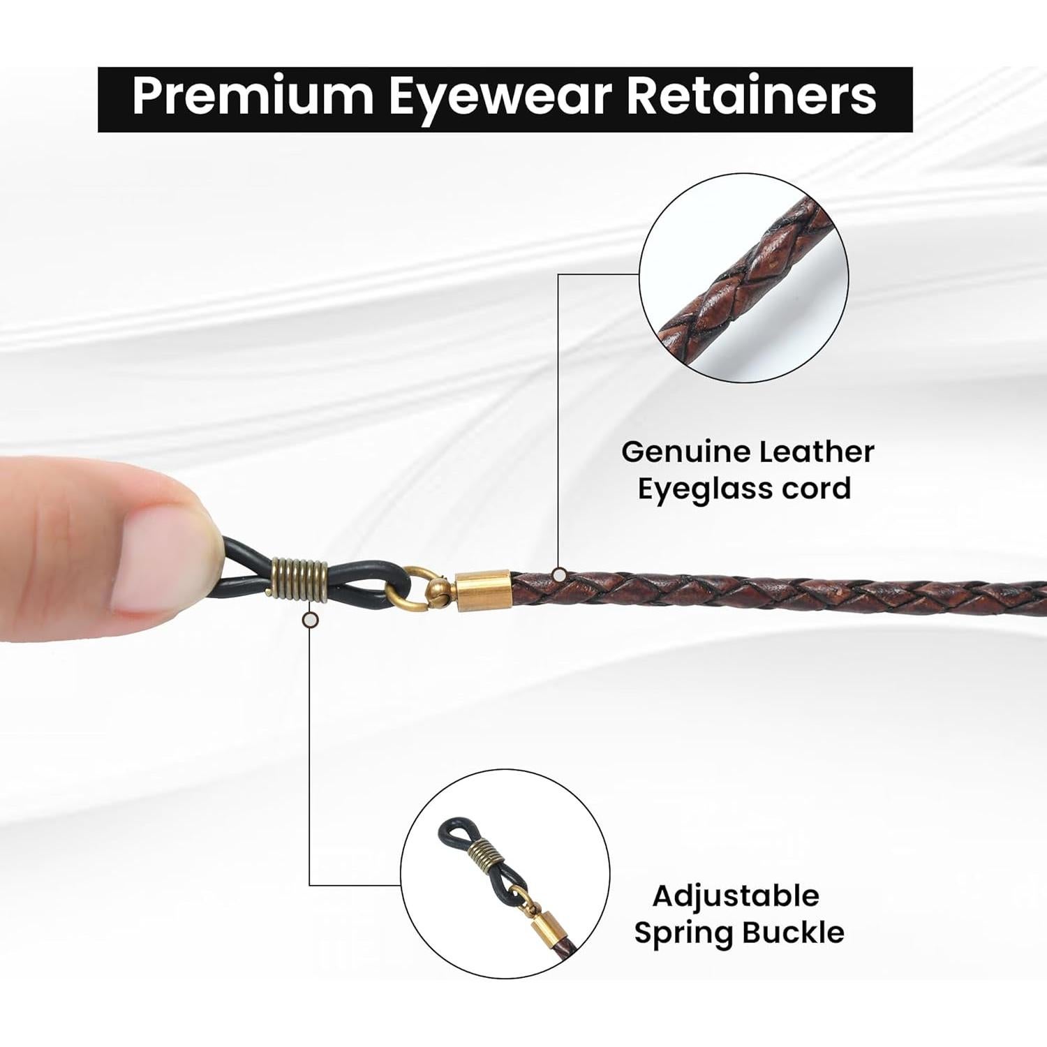 Correa de Gafas GENIQUE de Cuero Genuino 81 cm Marrón