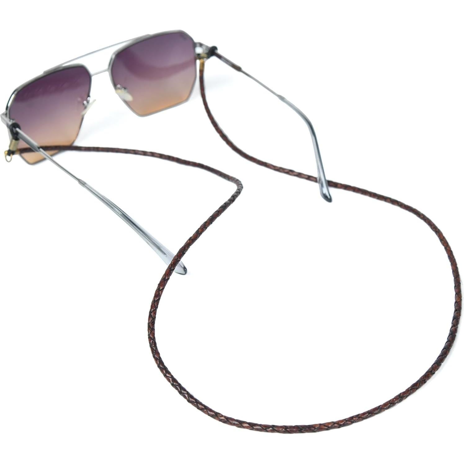 Correa de Gafas GENIQUE de Cuero Genuino 81 cm Marrón