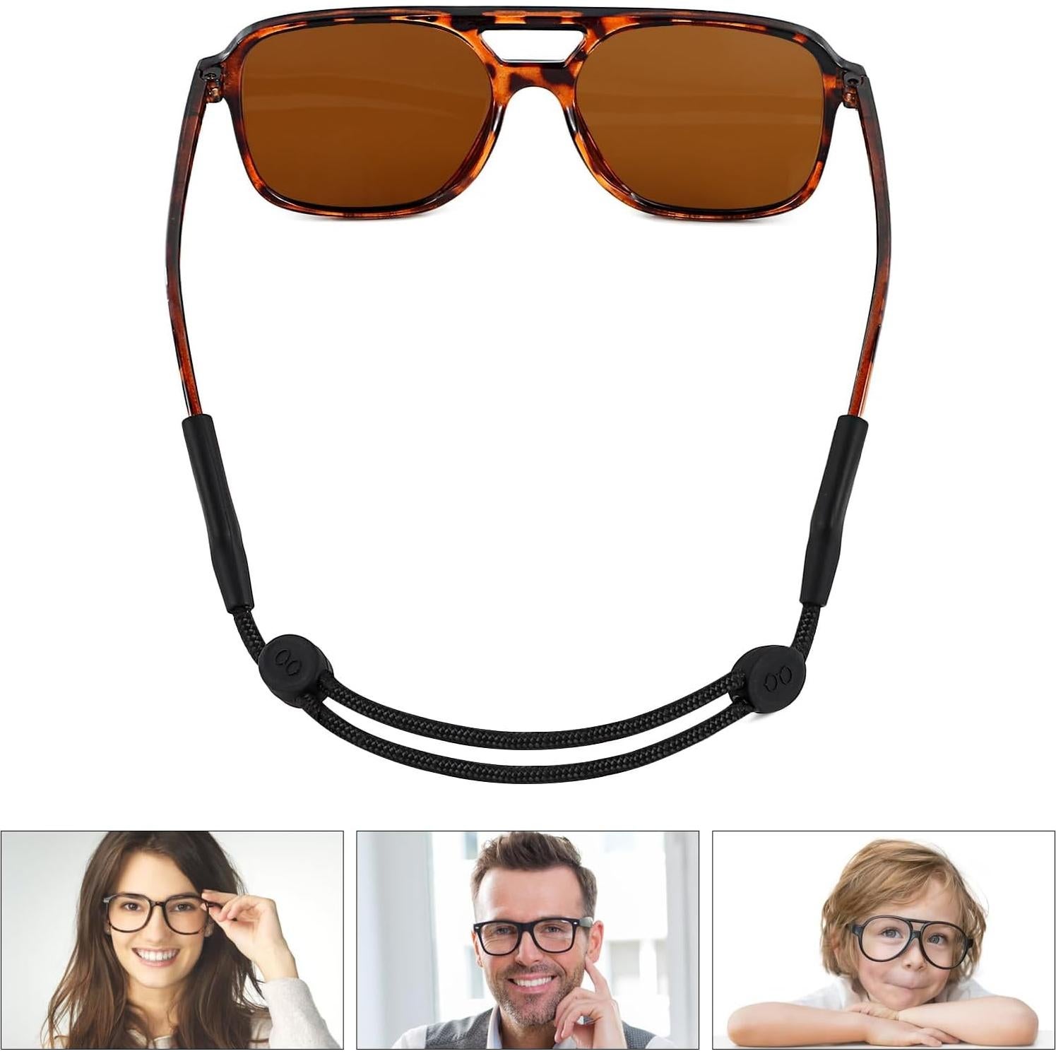 Correa Ajustable para Gafas GZJ, 20-35 cm, Negro