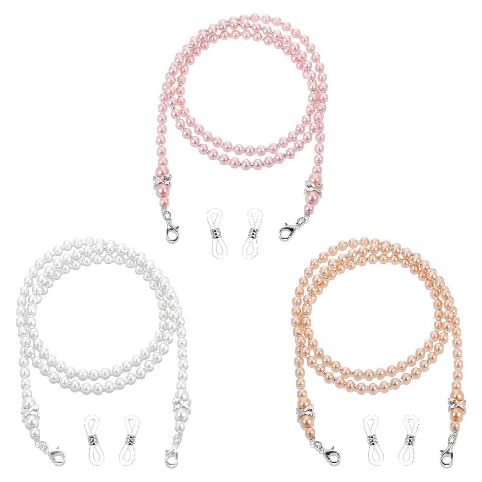 Cadena de Gafas de Perlas Ptwola 3 Piezas para Mujeres