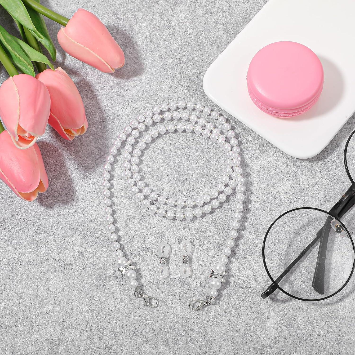 Cadena de Gafas de Perlas Ptwola 3 Piezas para Mujeres