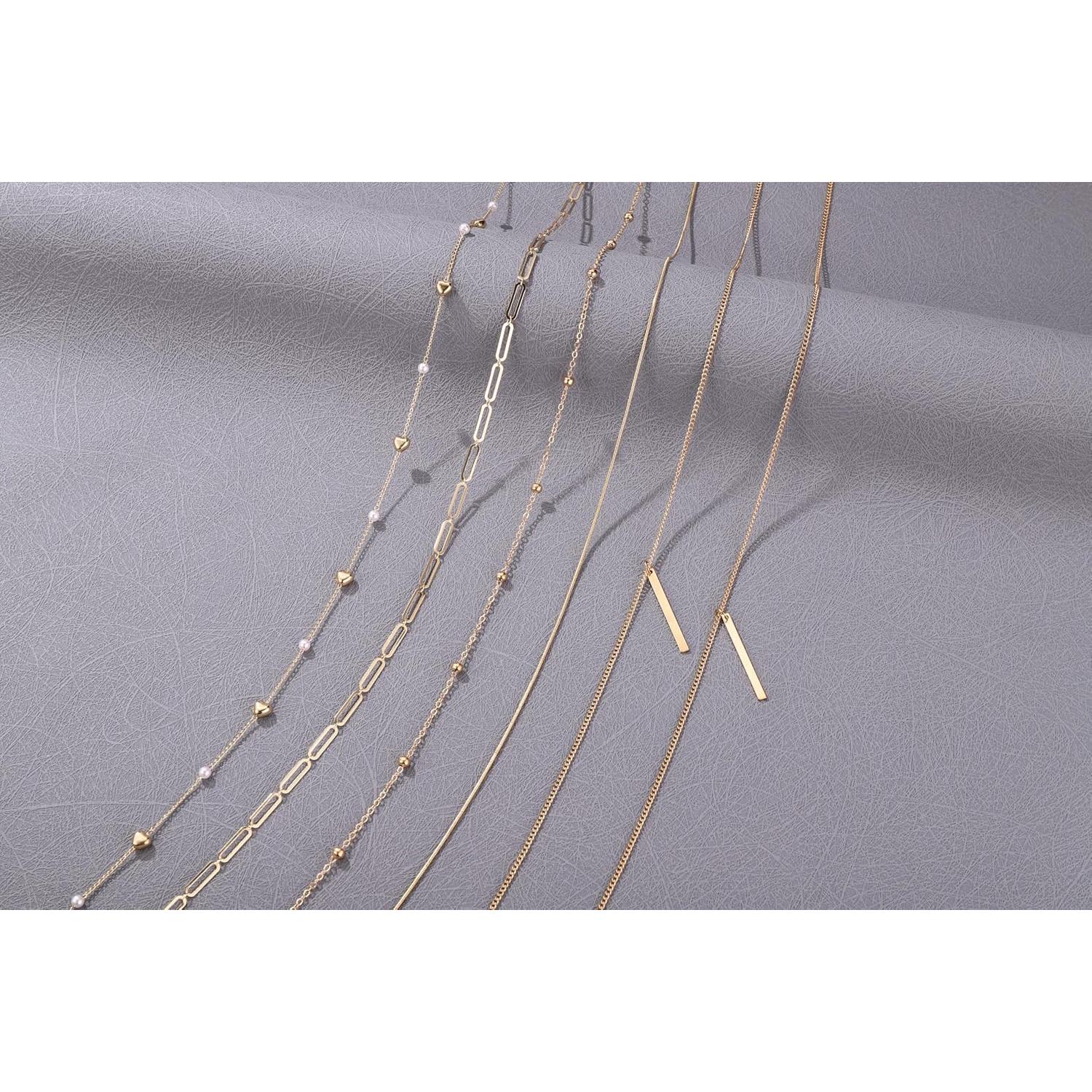 Cadena de Gafas Jovivi 5 Piezas Baño de Oro 14K Estilo