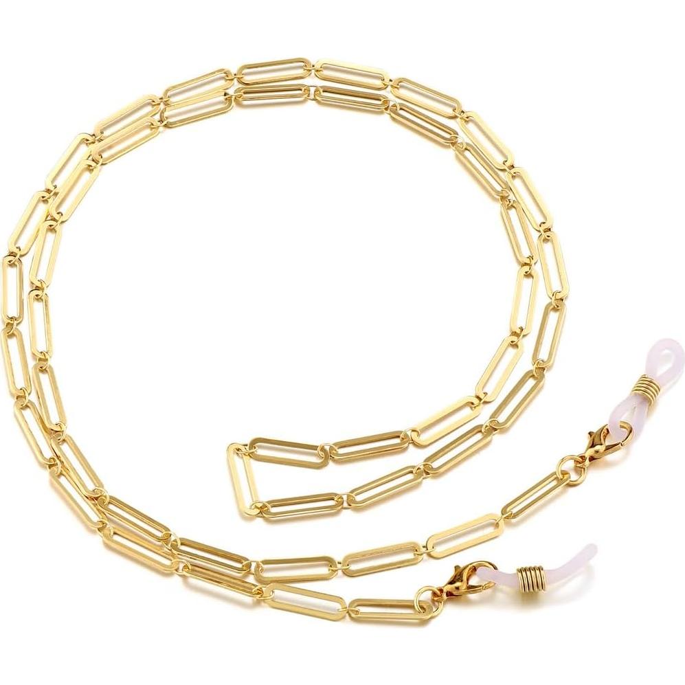 Cadena de Gafas Jovivi 5 Piezas Baño de Oro 14K Estilo