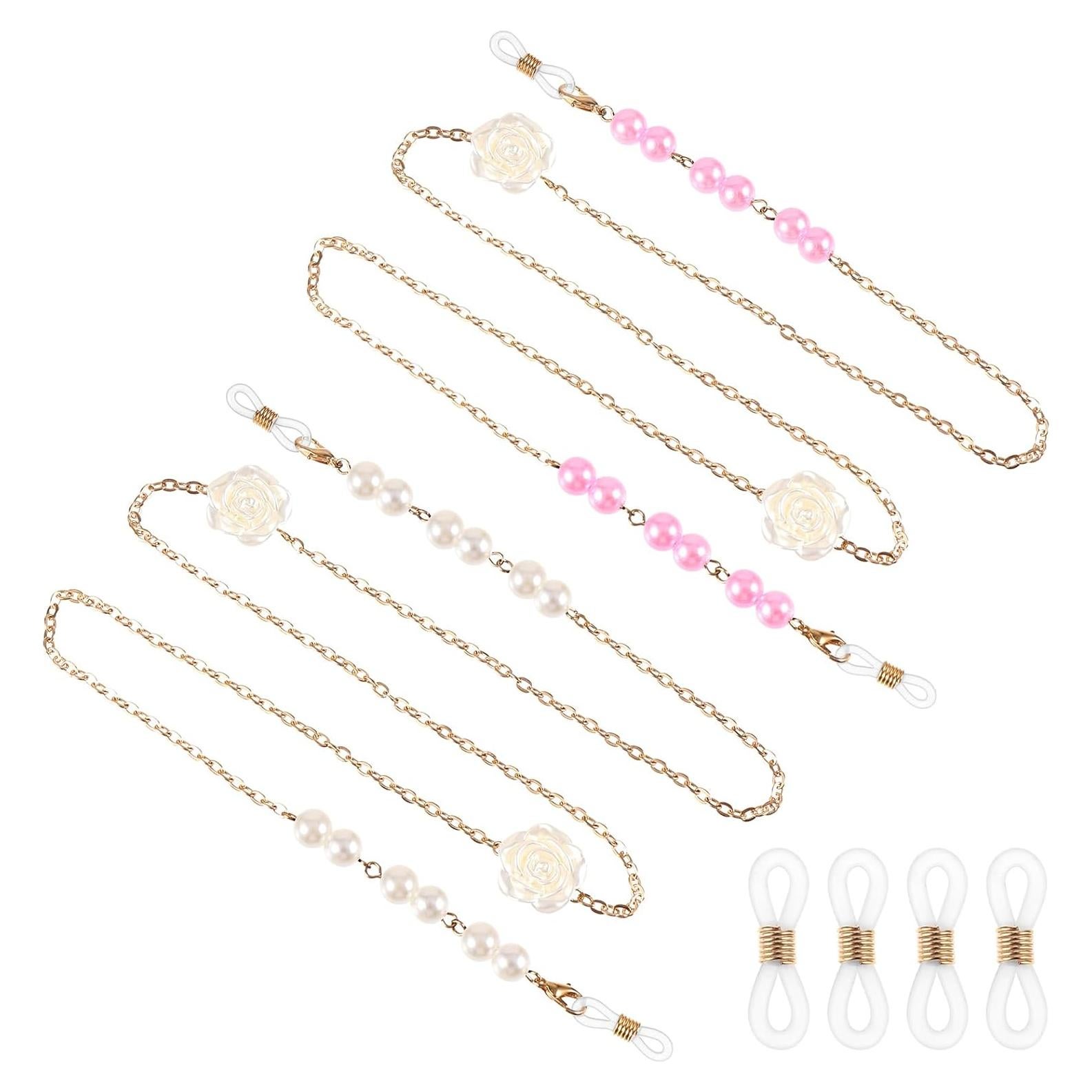 Cadena de Gafas de Perlas Soporte Ajustable para Mujeres