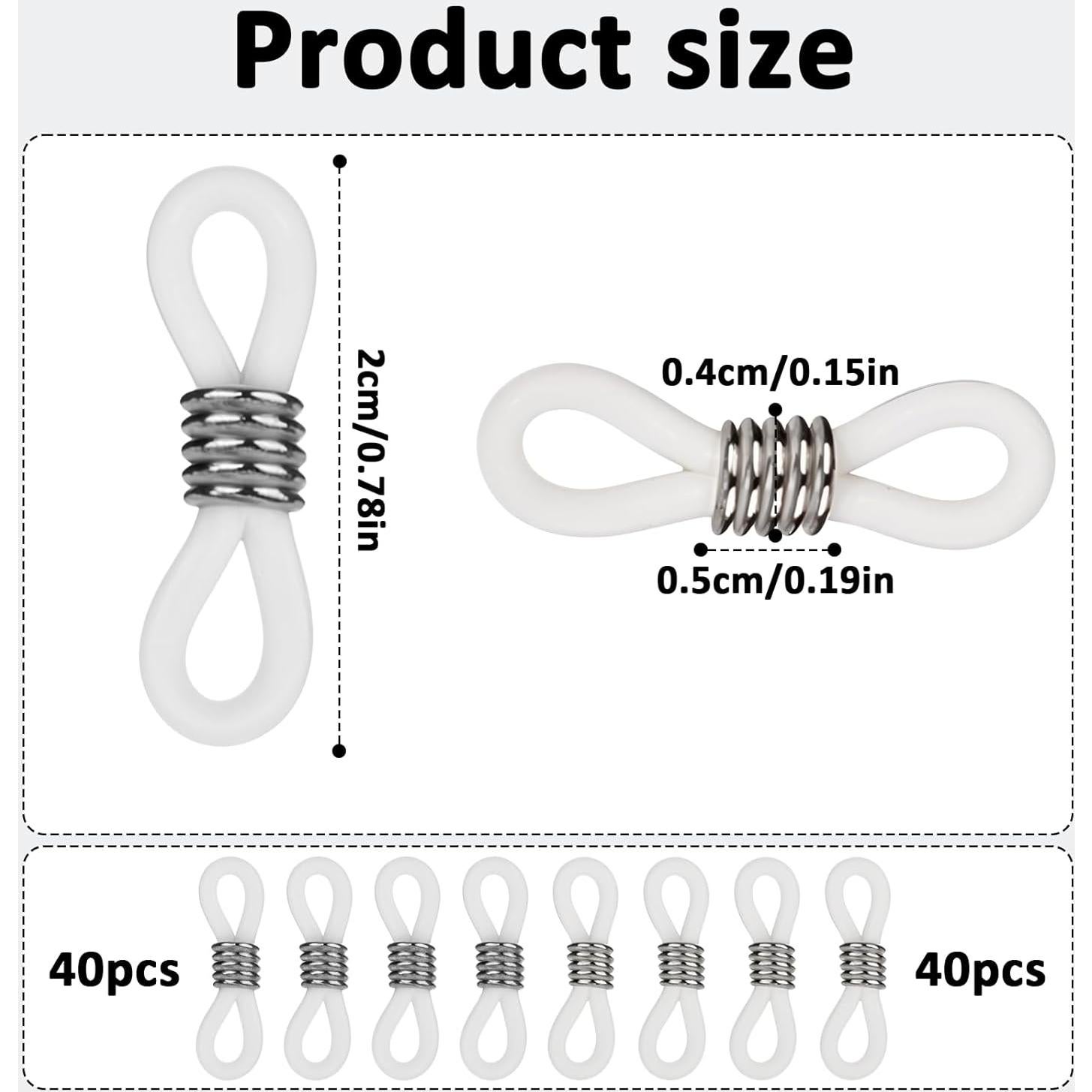 80 Anillos de Goma para Gafas Ajustables - Silicona