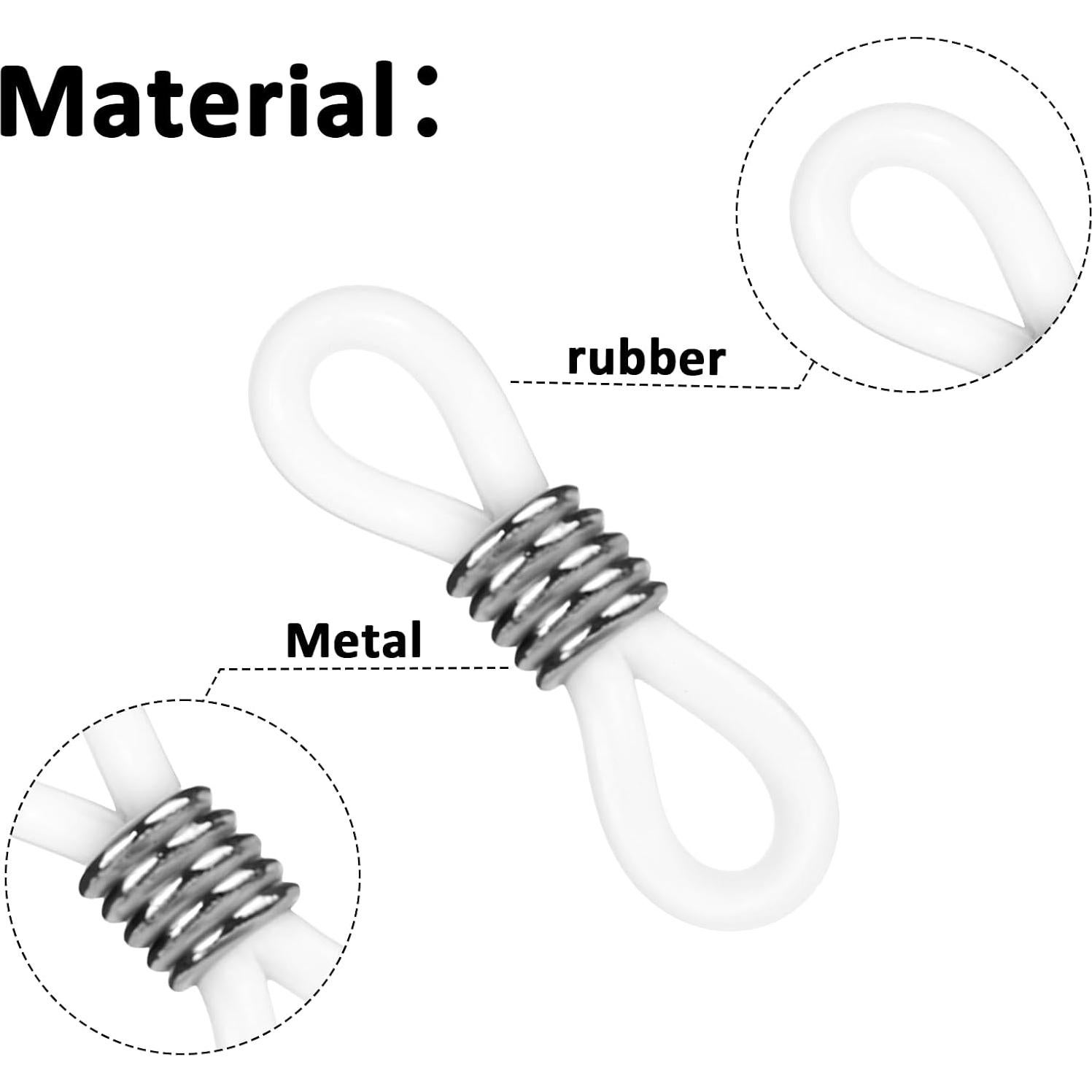 80 Anillos de Goma para Gafas Ajustables - Silicona