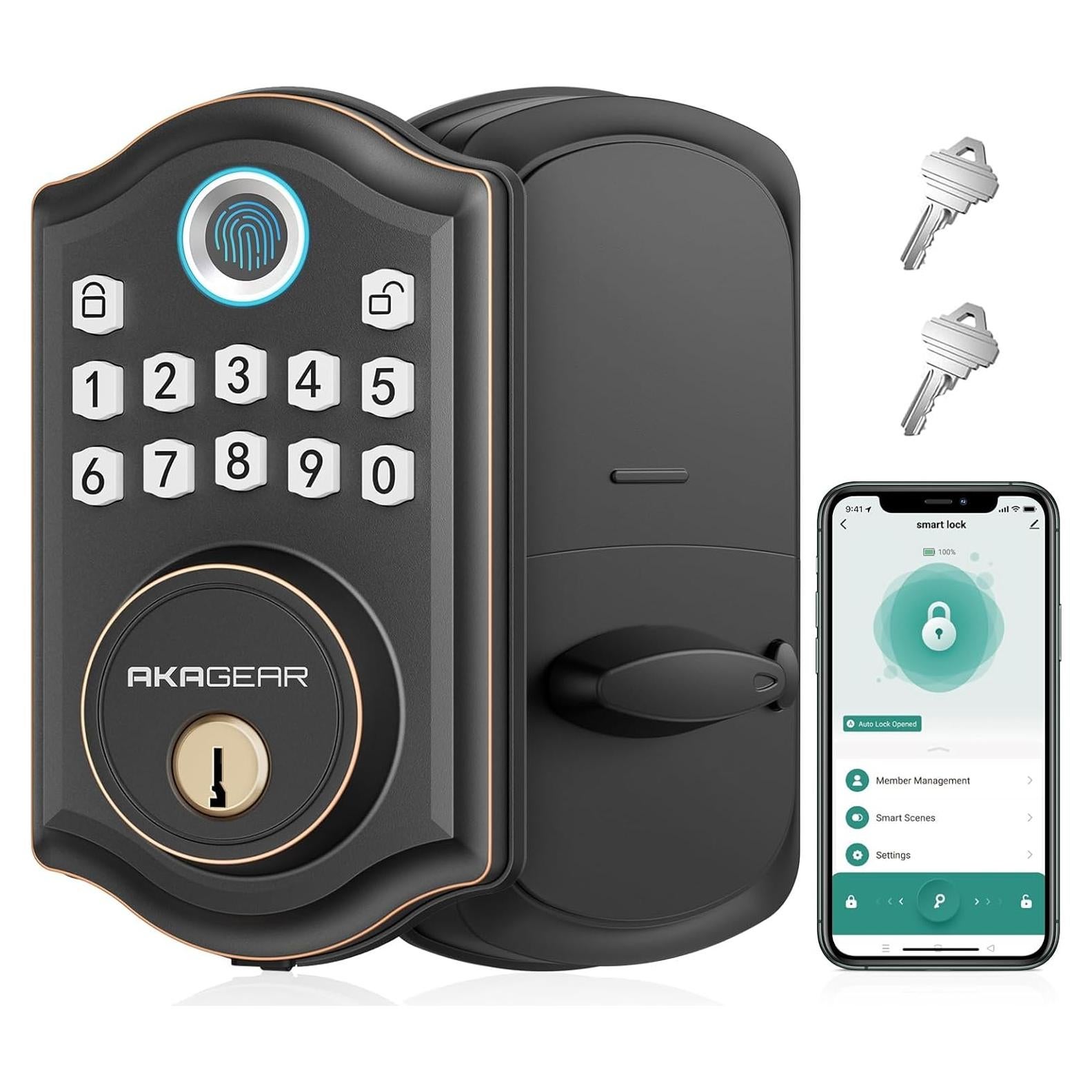 Cerradura Biométrica AkaGear DS10 Pro - Bronce Cepillado