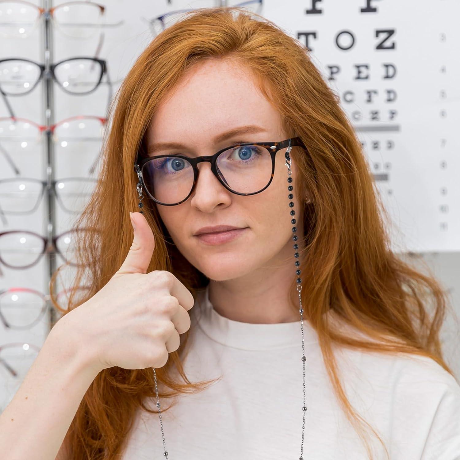 Correa para Gafas 2 PCS con Perlas Negro y Blanco