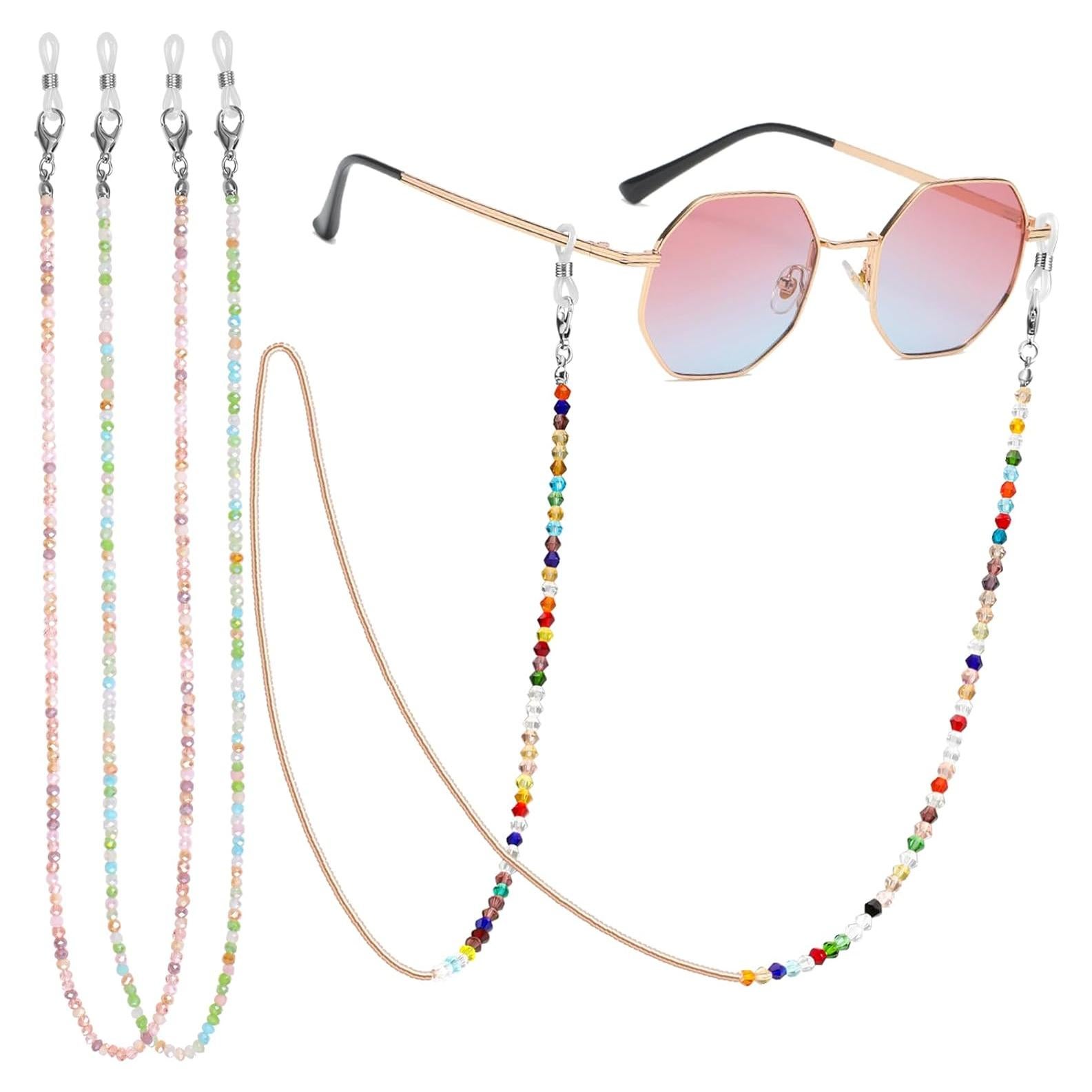 Cadenas de Gafas Fintie 3 Pcs con Cuentas Coloridas 84 cm