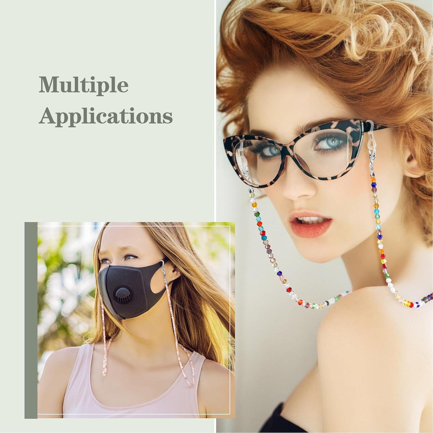 Cadenas de Gafas Fintie 3 Pcs con Cuentas Coloridas 84 cm