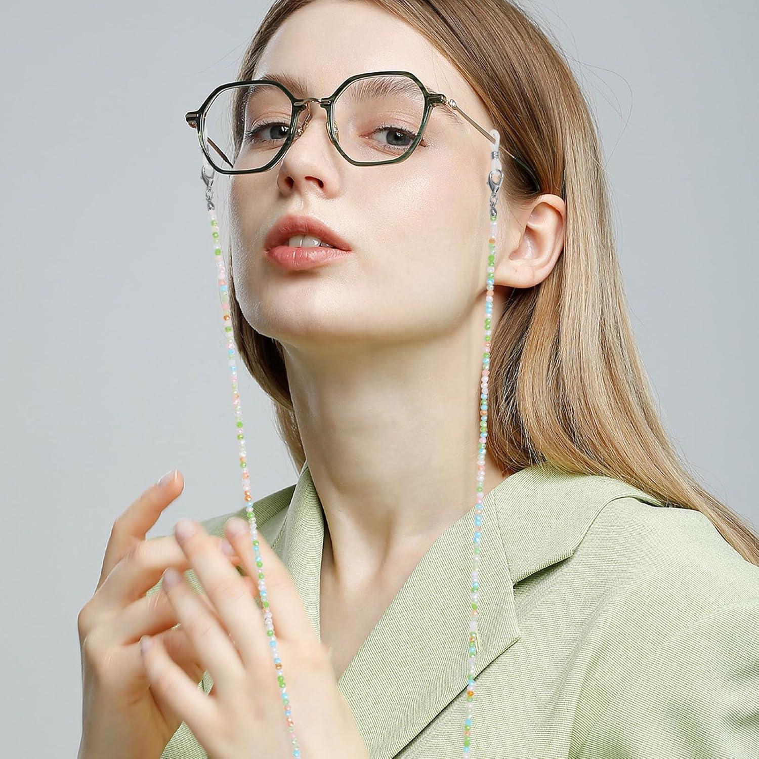 Cadenas de Gafas Fintie 3 Pcs con Cuentas Coloridas 84 cm