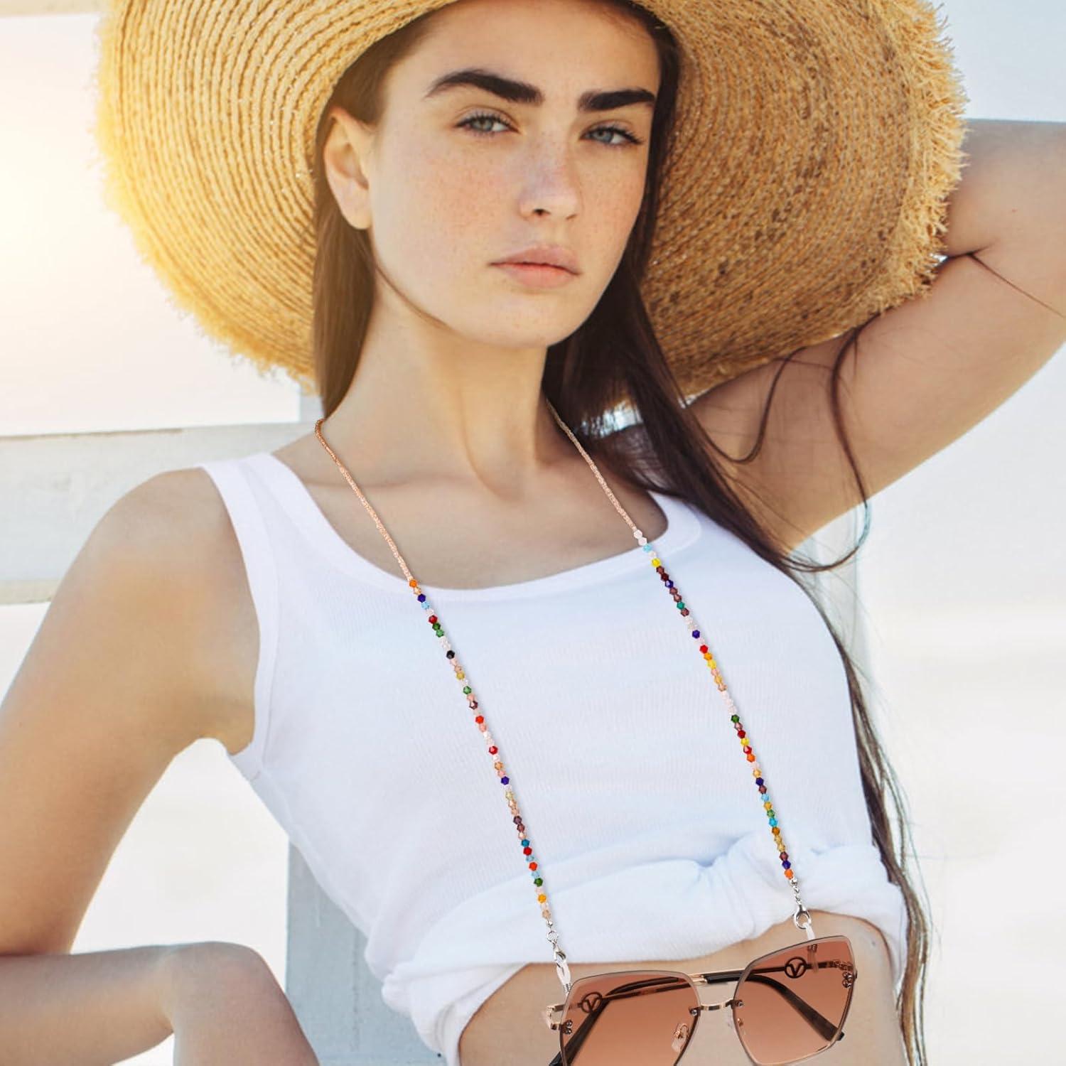 Cadenas de Gafas Fintie 3 Pcs con Cuentas Coloridas 84 cm