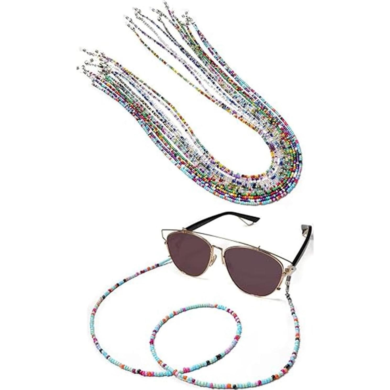 Cadena para Gafas de Perlas Coloridas - Soporte Antideslizante