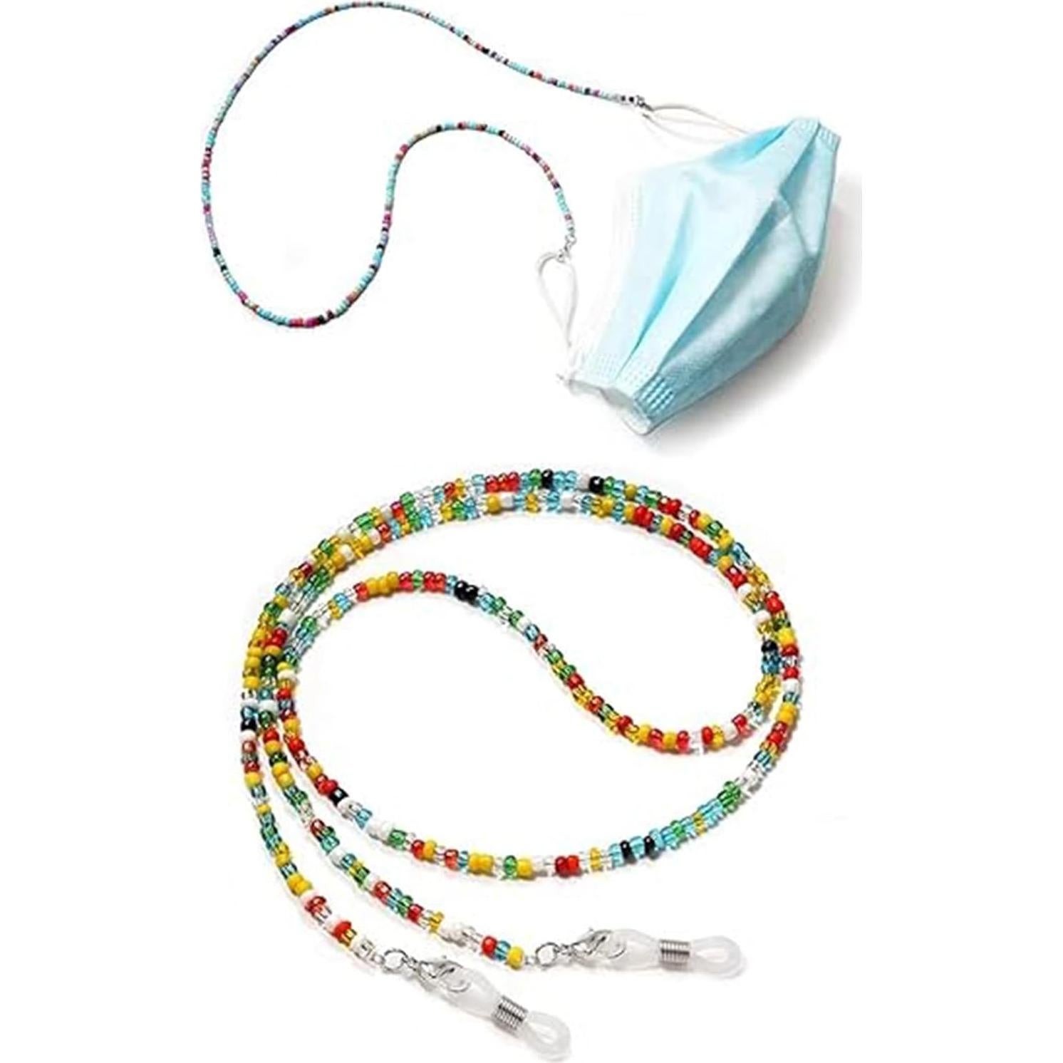 Cadena para Gafas de Perlas Coloridas - Soporte Antideslizante