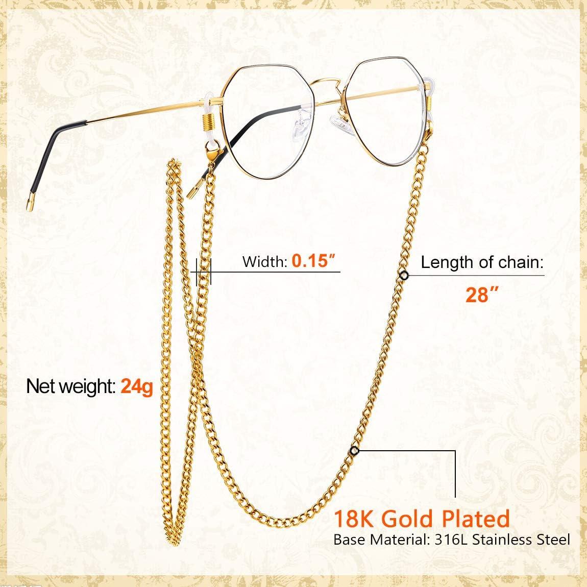 Cadena para Gafas ChainsPro Oro 18k 71 cm Mujeres