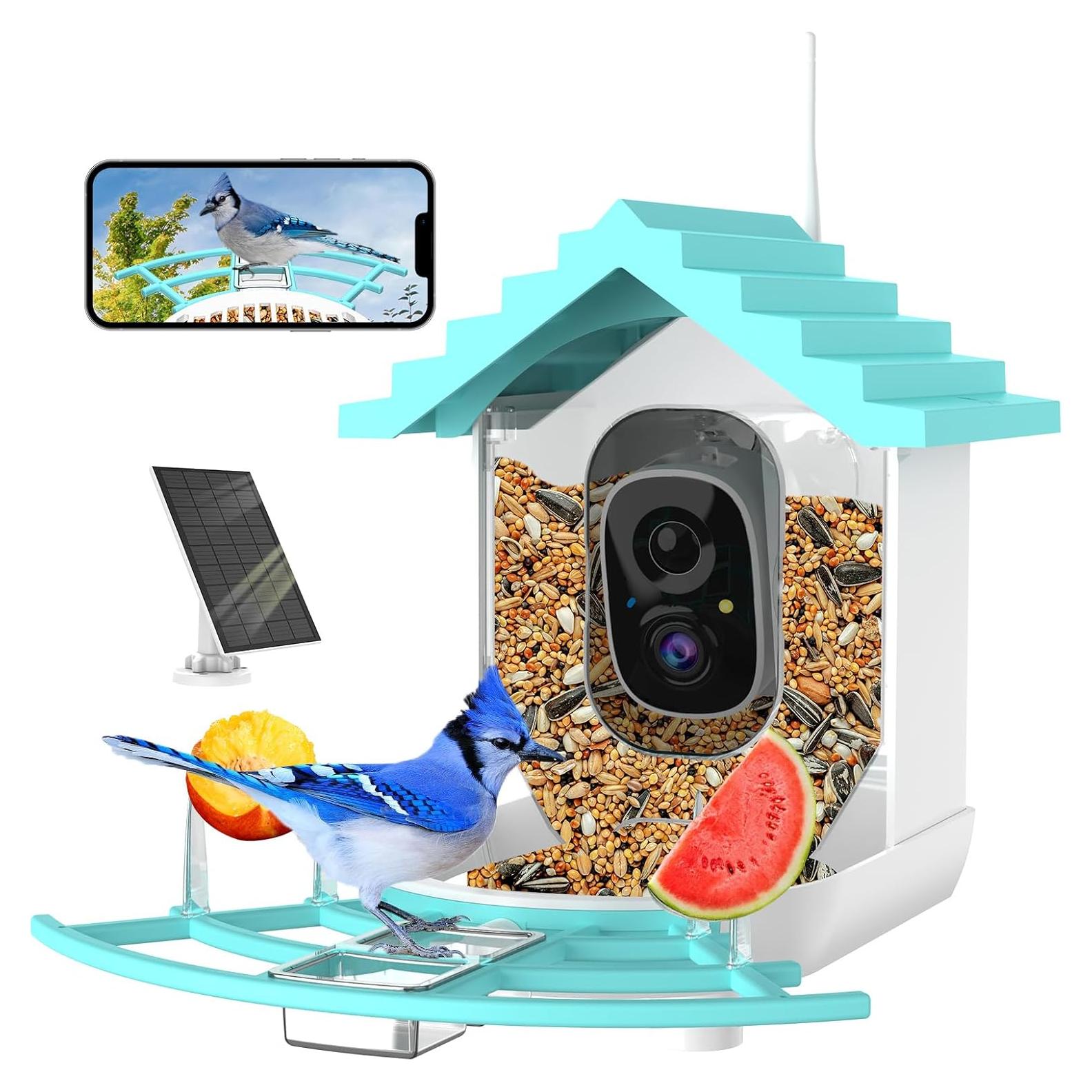 Comedero Inteligente Vatjubi B3 para Aves con Cámara Solar