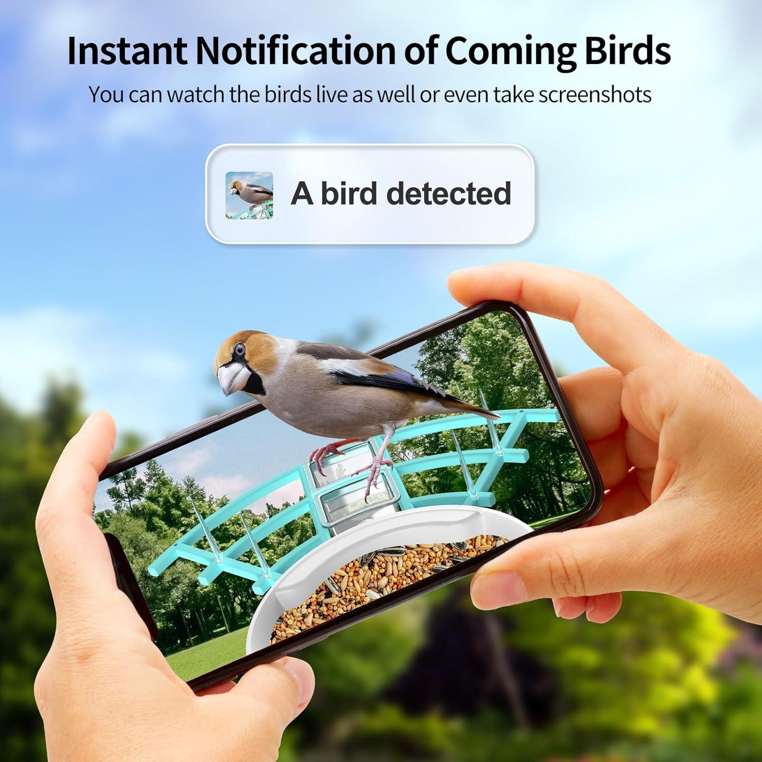 Comedero Inteligente Vatjubi B3 para Aves con Cámara Solar