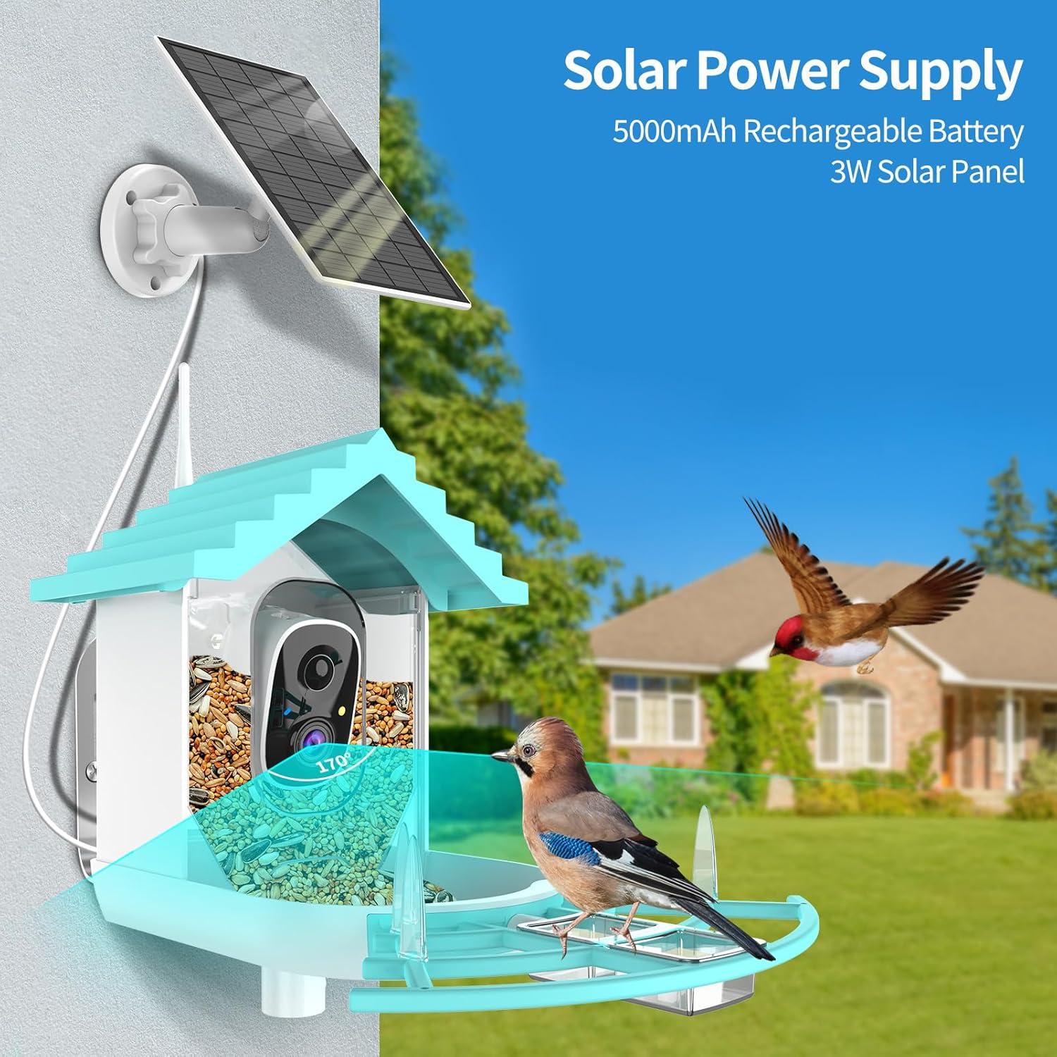 Comedero Inteligente Vatjubi B3 para Aves con Cámara Solar