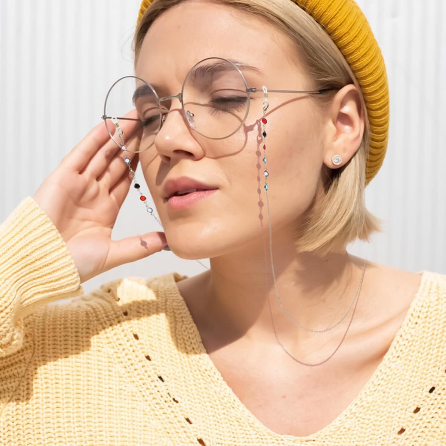 Cadenas para Gafas de Mujer - 6 Pcs Soporte de Perlas