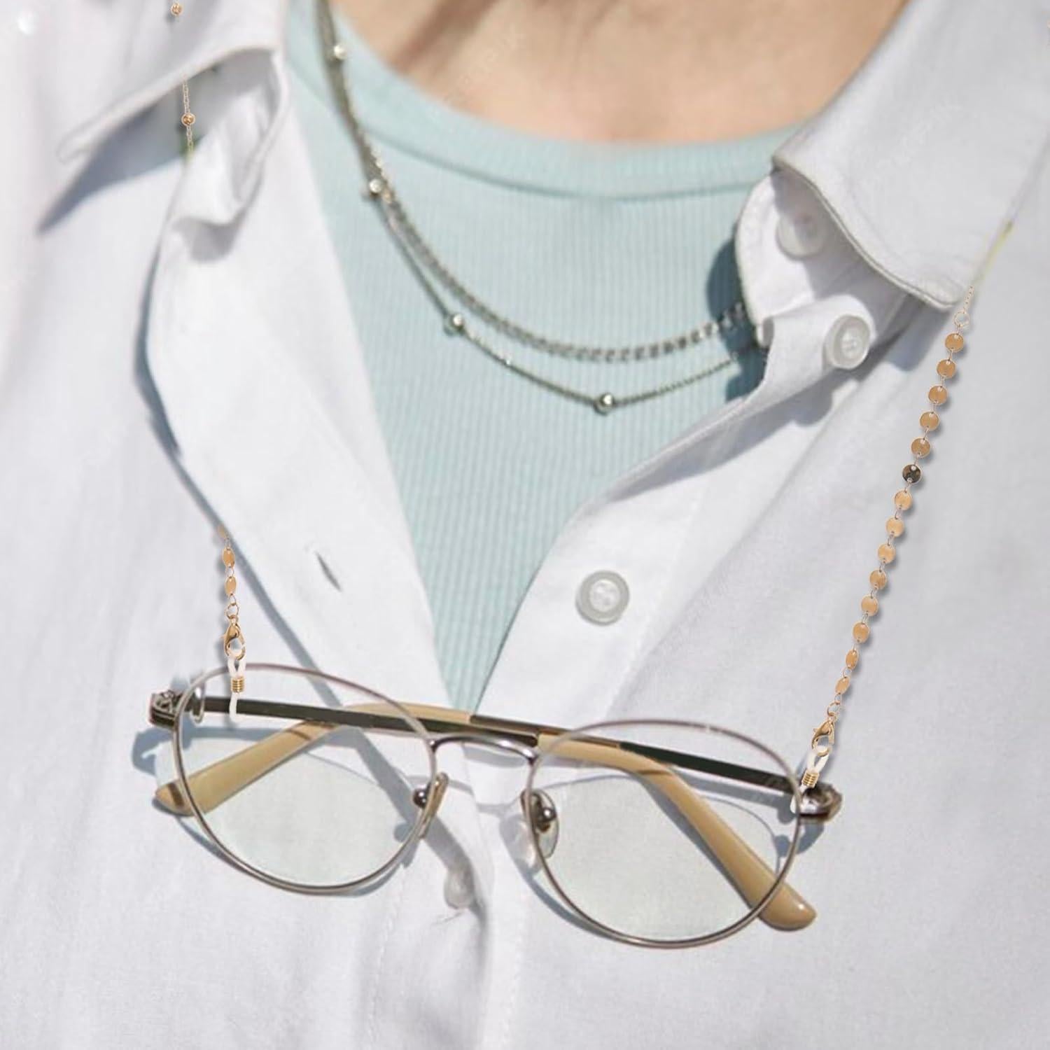 Cadenas para Gafas de Mujer - 6 Pcs Soporte de Perlas