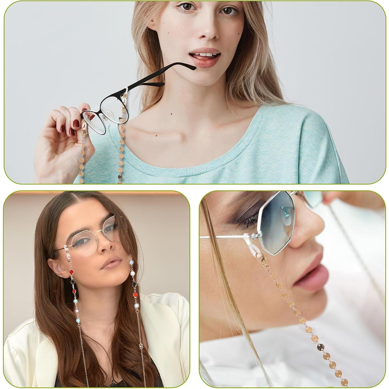 Cadenas para Gafas de Mujer - 6 Pcs Soporte de Perlas